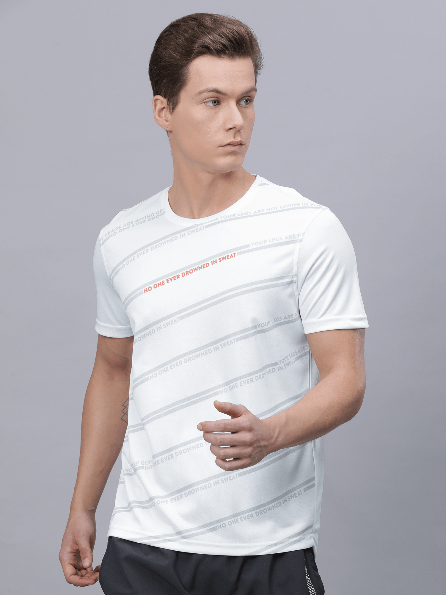Signature Slant White Workout Tee