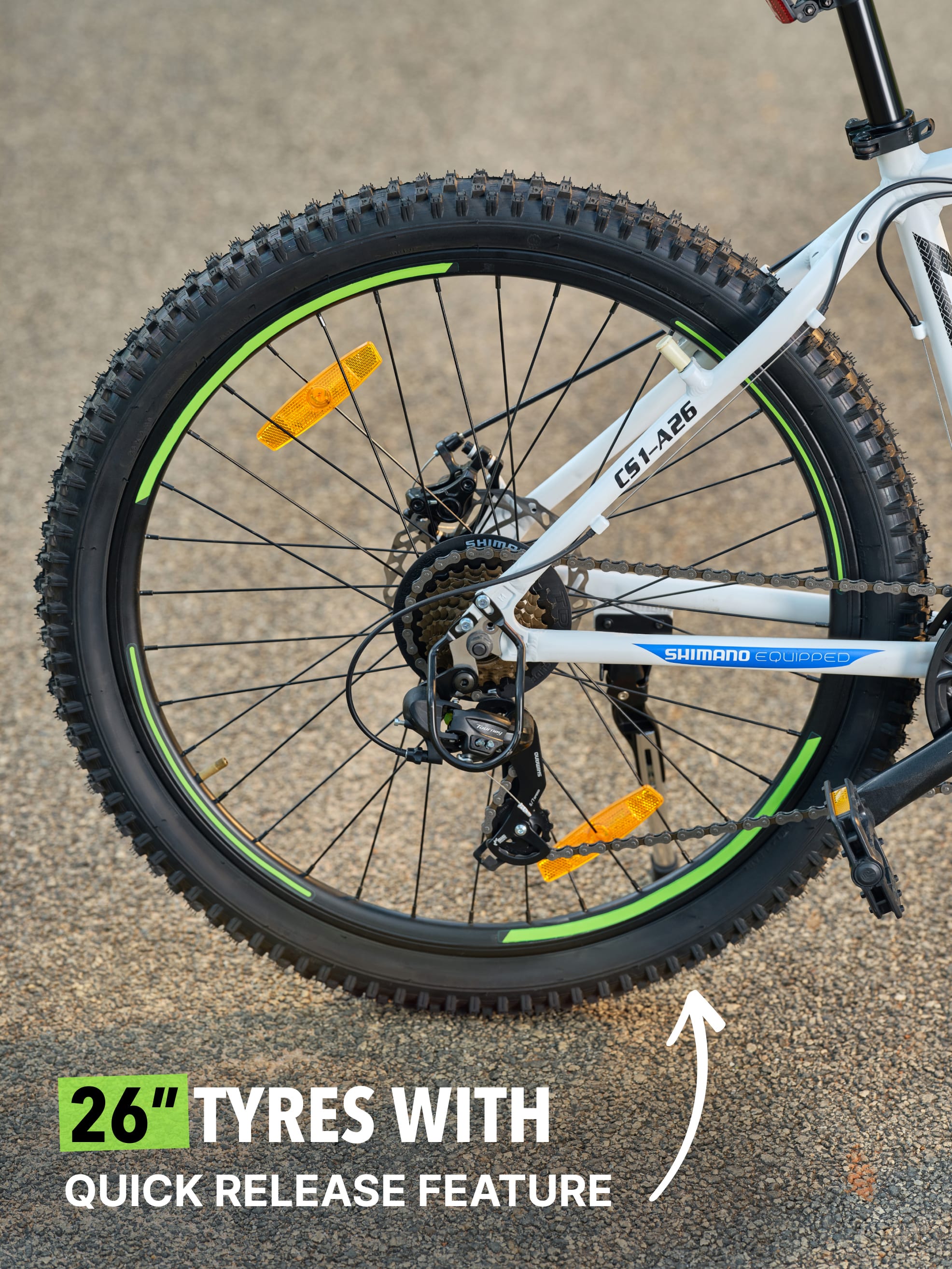 Neel Alloy 21 Speed Shimano Gear 26 inch Mountain Cycle, Dual Disc Brake, Front Suspension, Double Wall Alloy Rim,  White, Free Trainer Sessions, Cycling Event