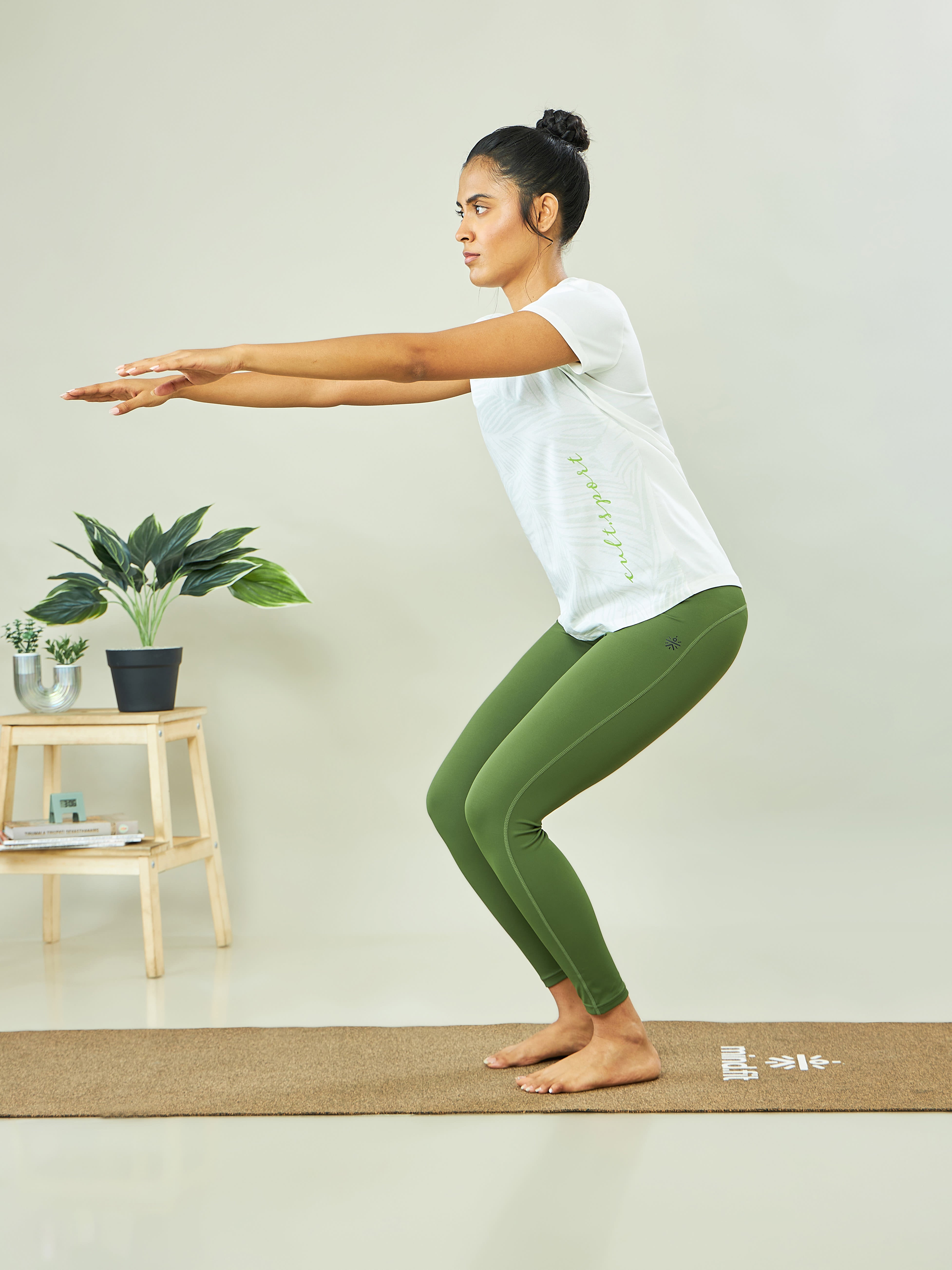 Botanical Print Yoga T-shirt