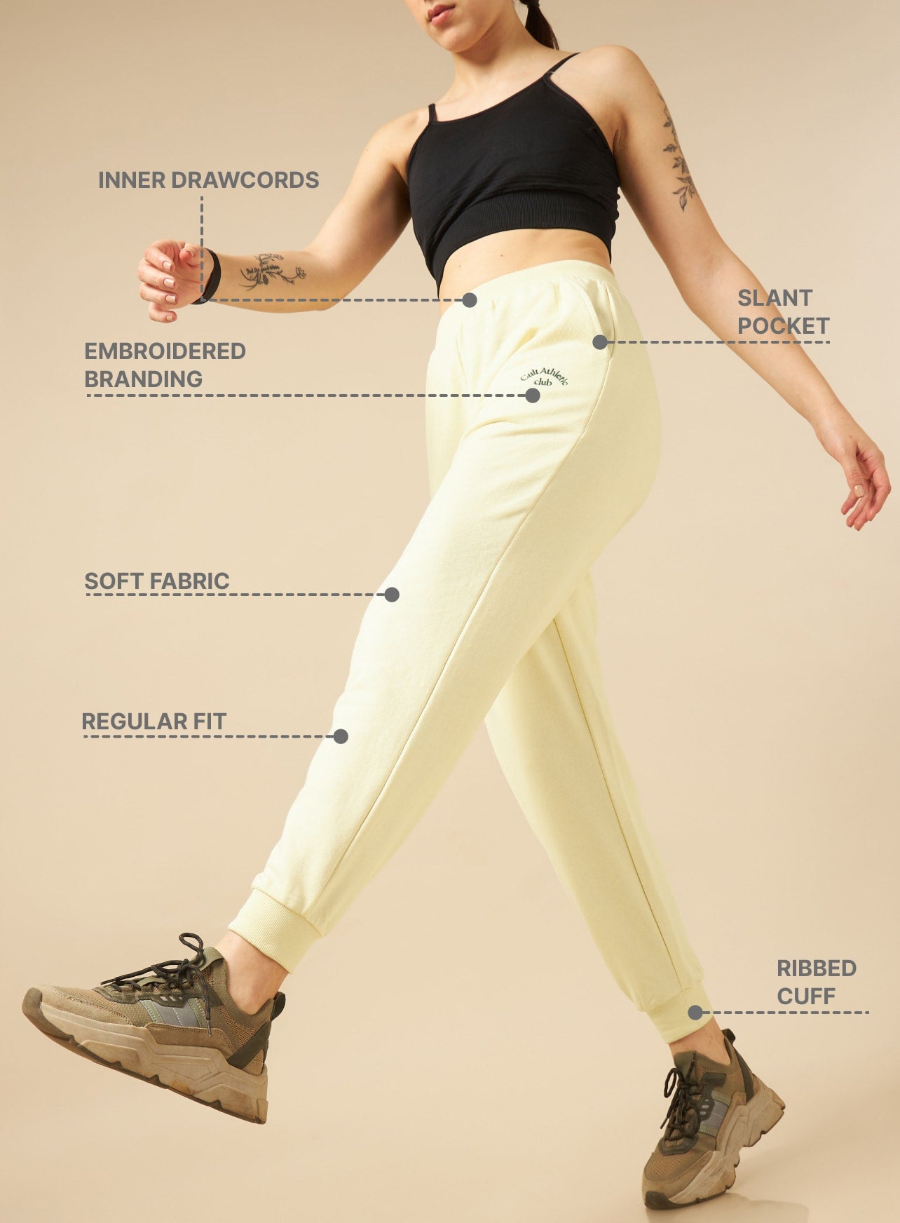 Cult Athletic club Women Beige Joggers