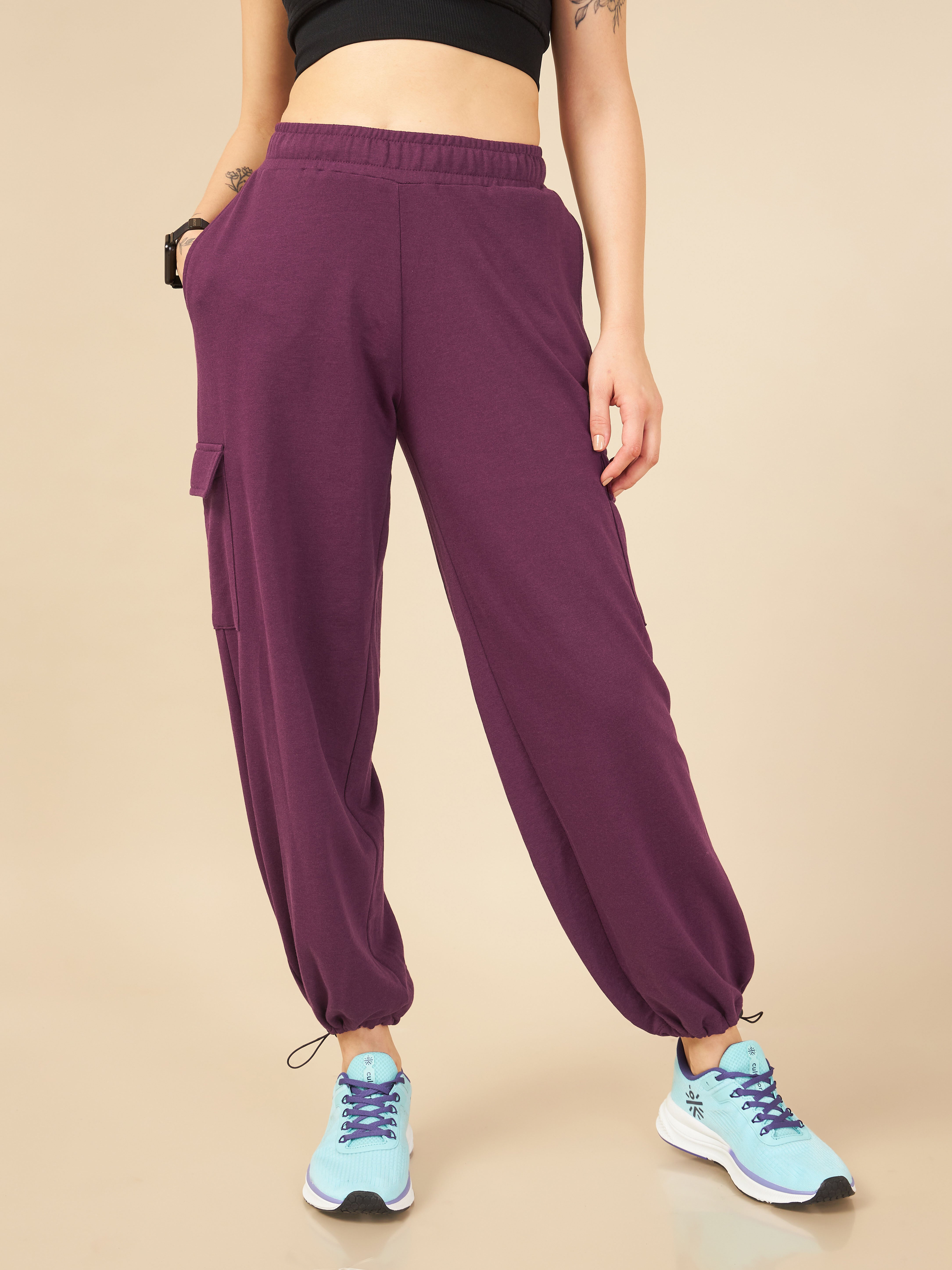 Women Maroon Club Utility Joggers