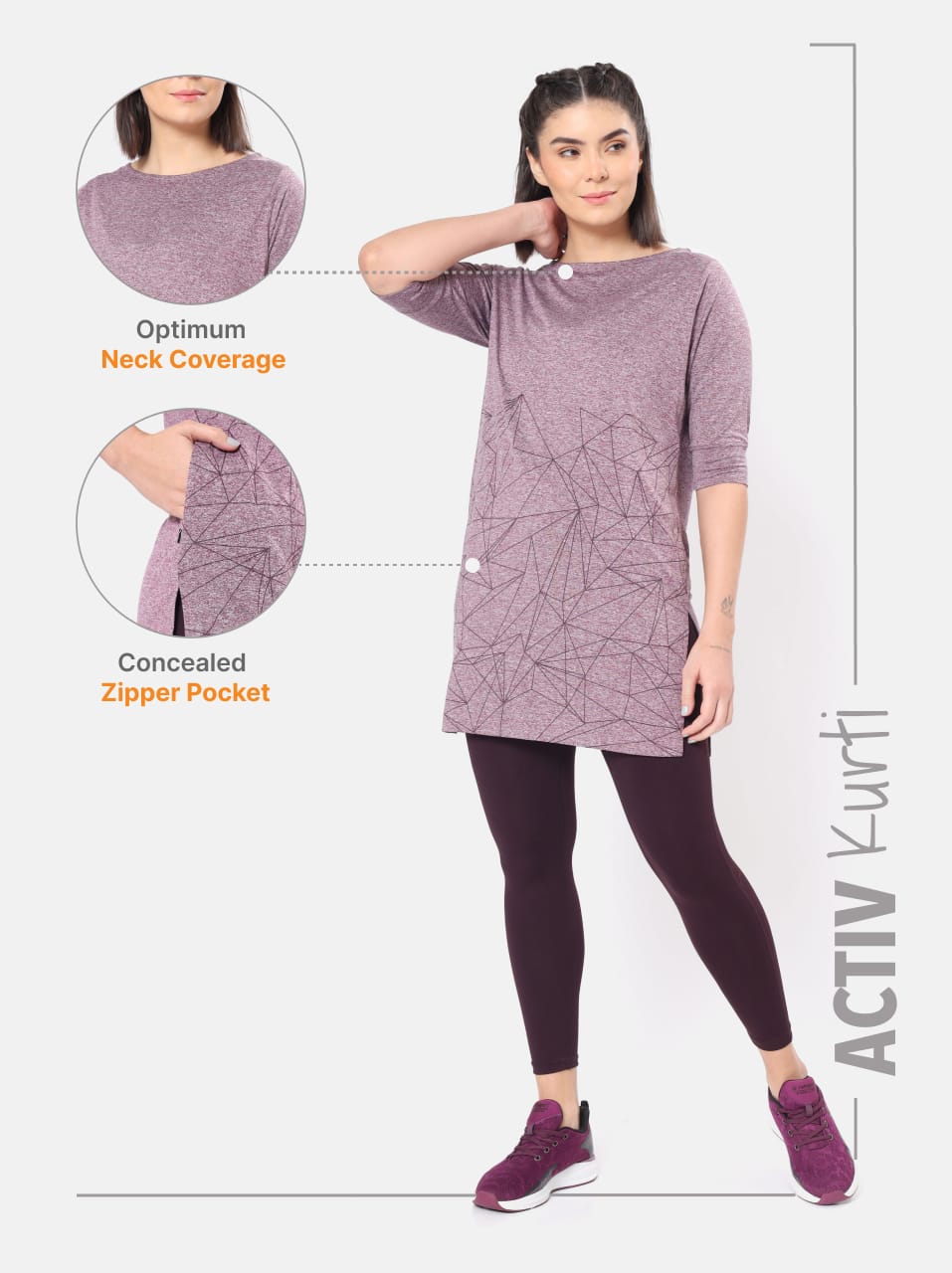 Printed Activ-Kurti with Side Pocket