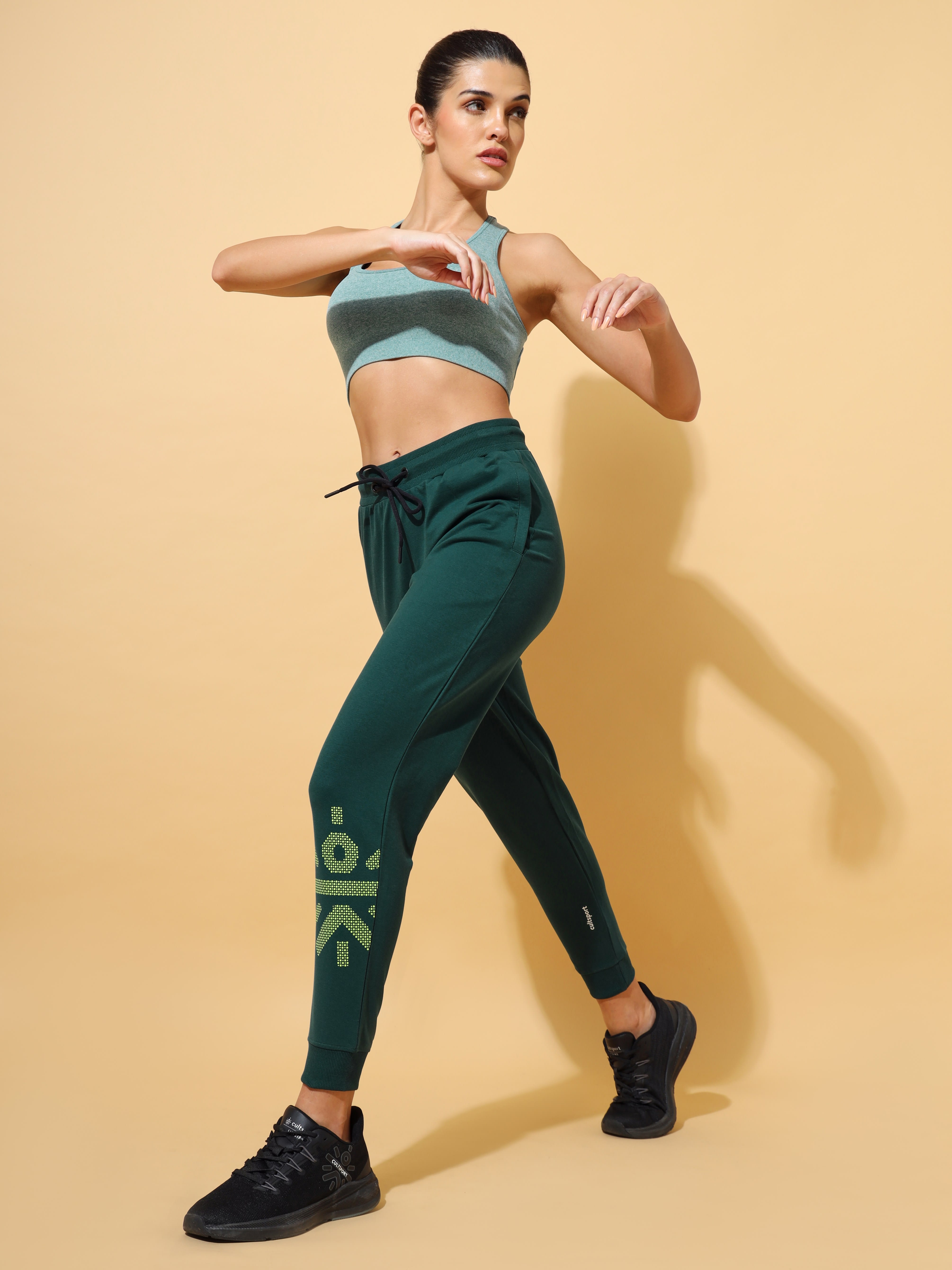 Solid Comfort Jogger with Placement Logo Print