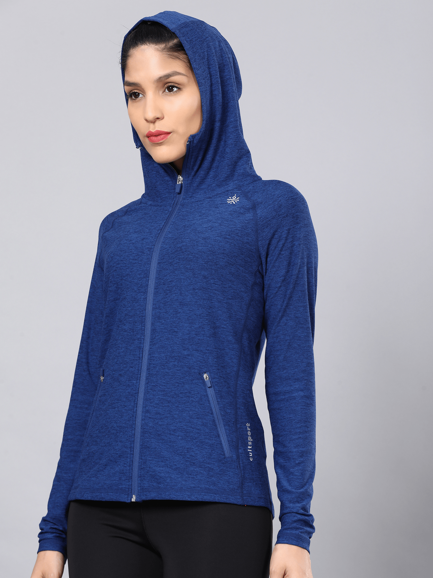 Vital Emerge Blue Zip Through Hoodie Sweatshirt