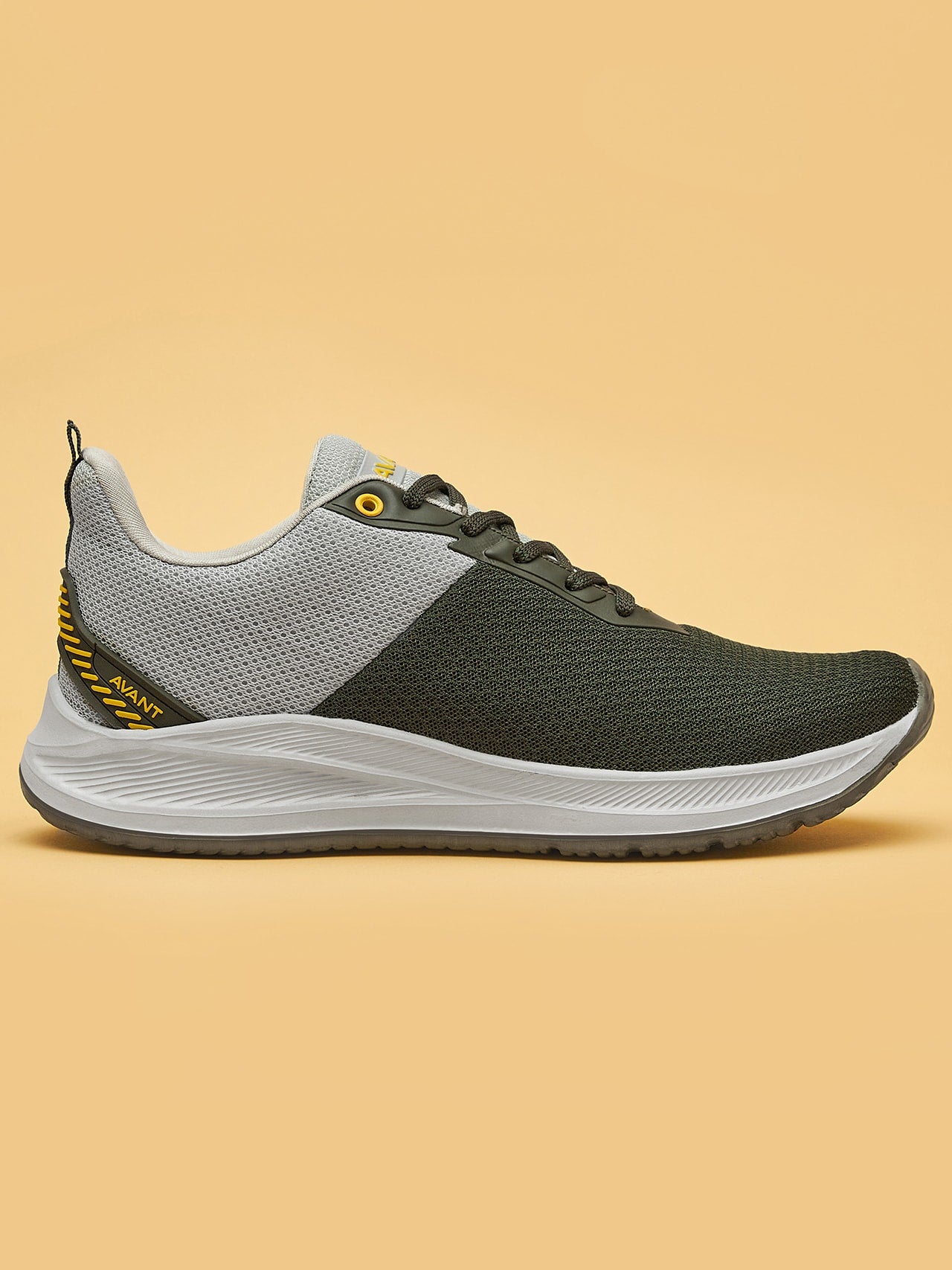 Avant Men's Racer Walking Shoes-L.Grey/Olive