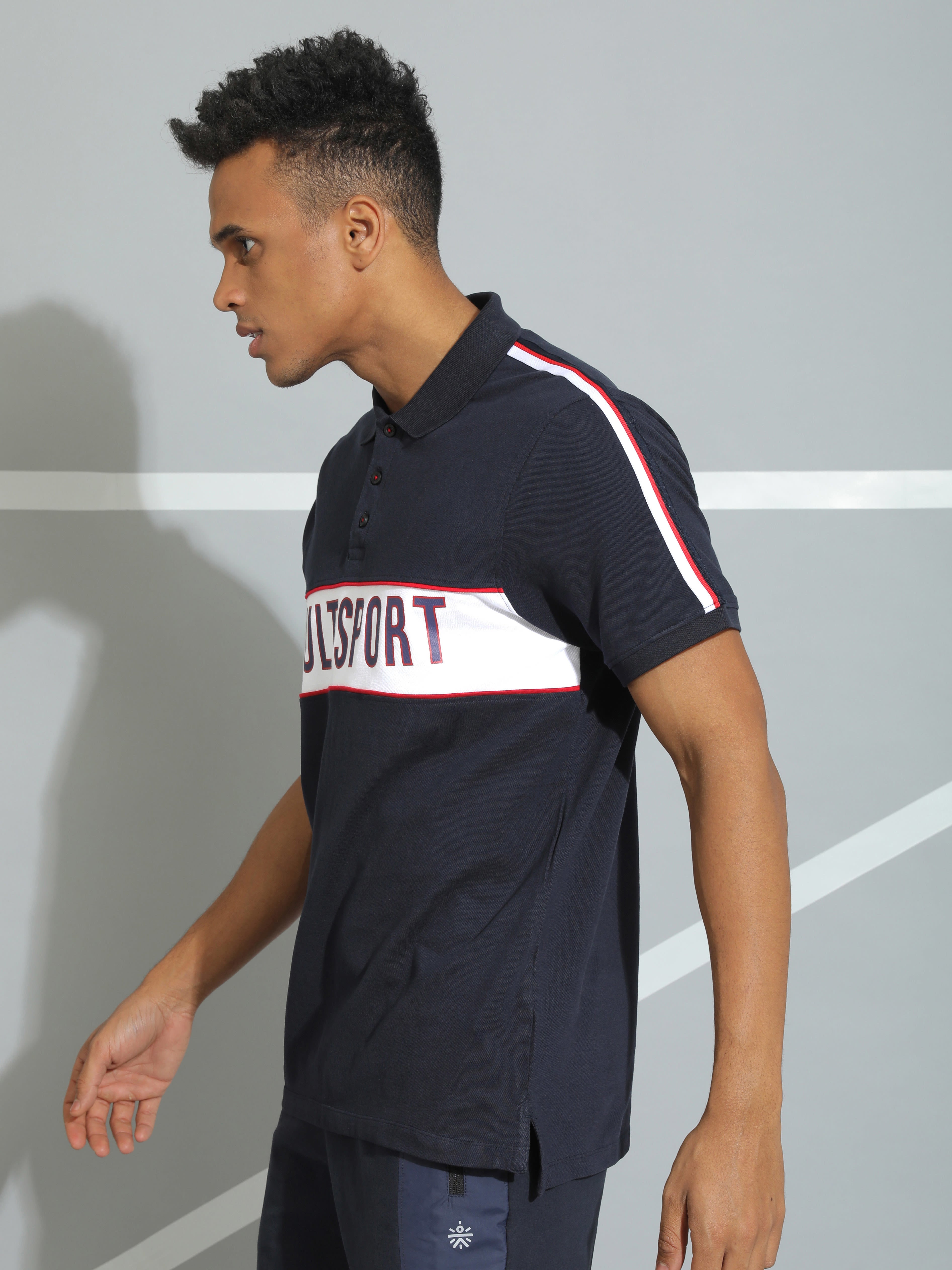 Colourblock Active Polo T-shirt