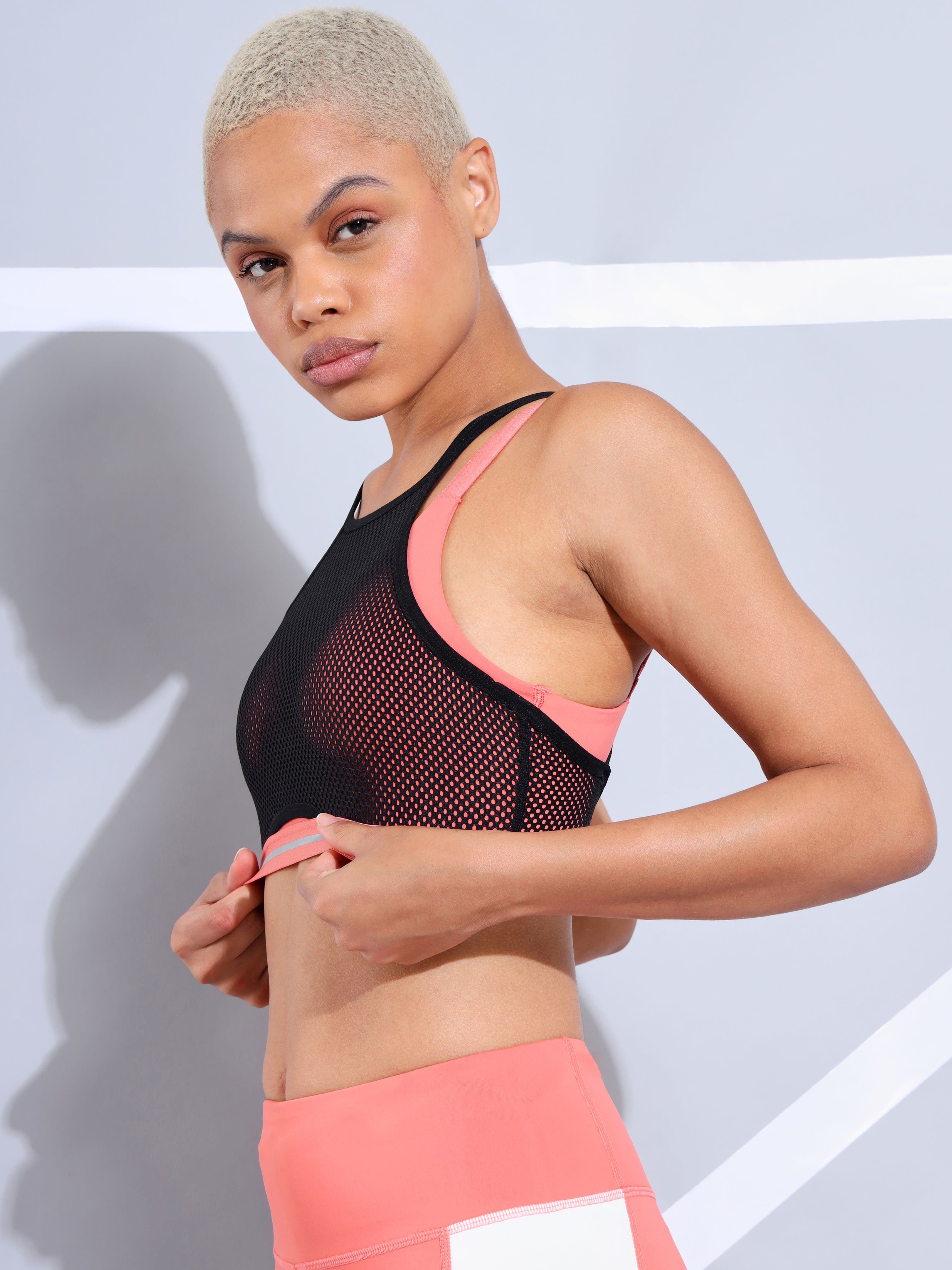 Cleo High Impact Layered Mesh Sports Bra