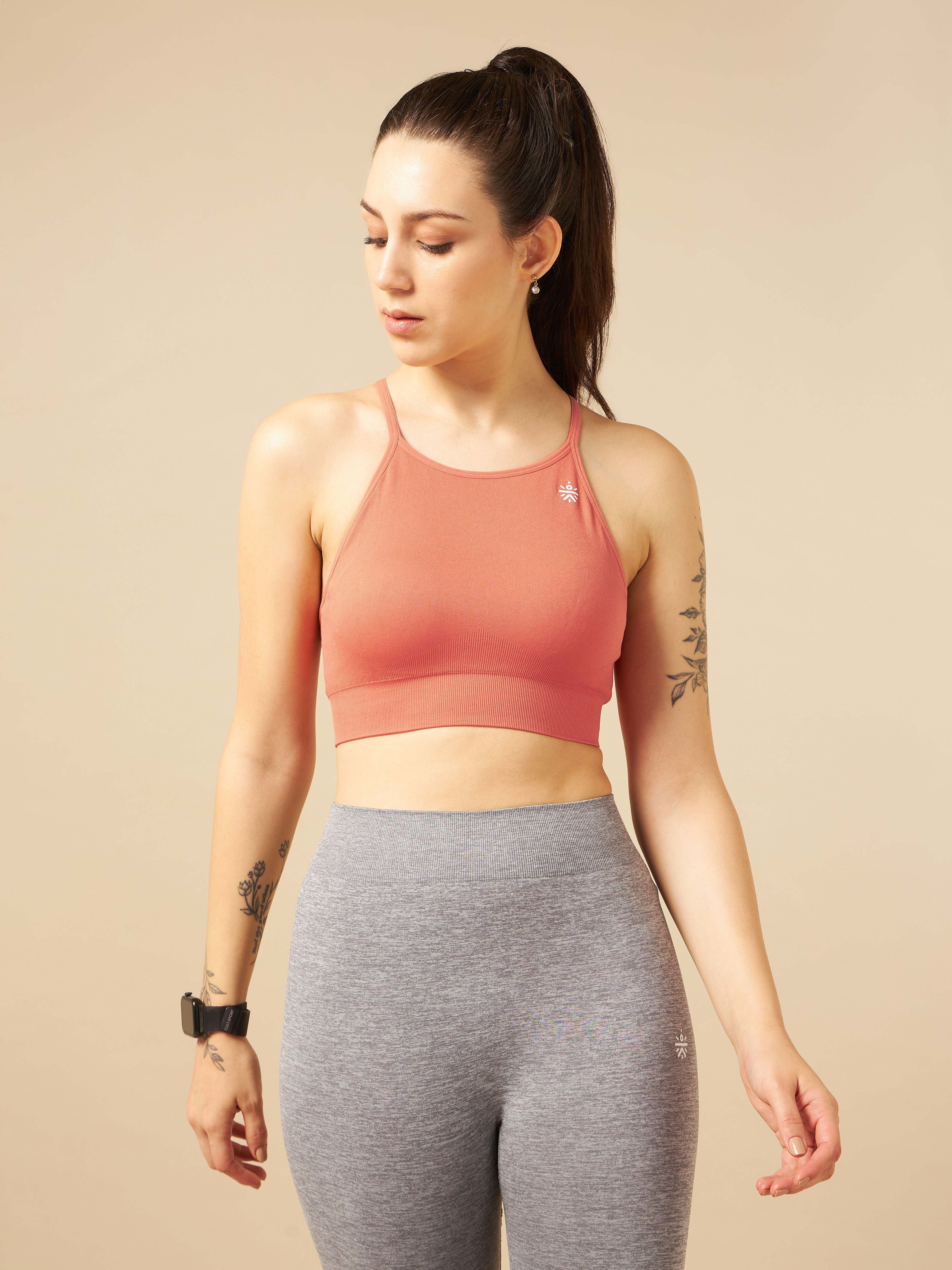 Rust Seamless Medium-Support High-Coverage Sports Bra