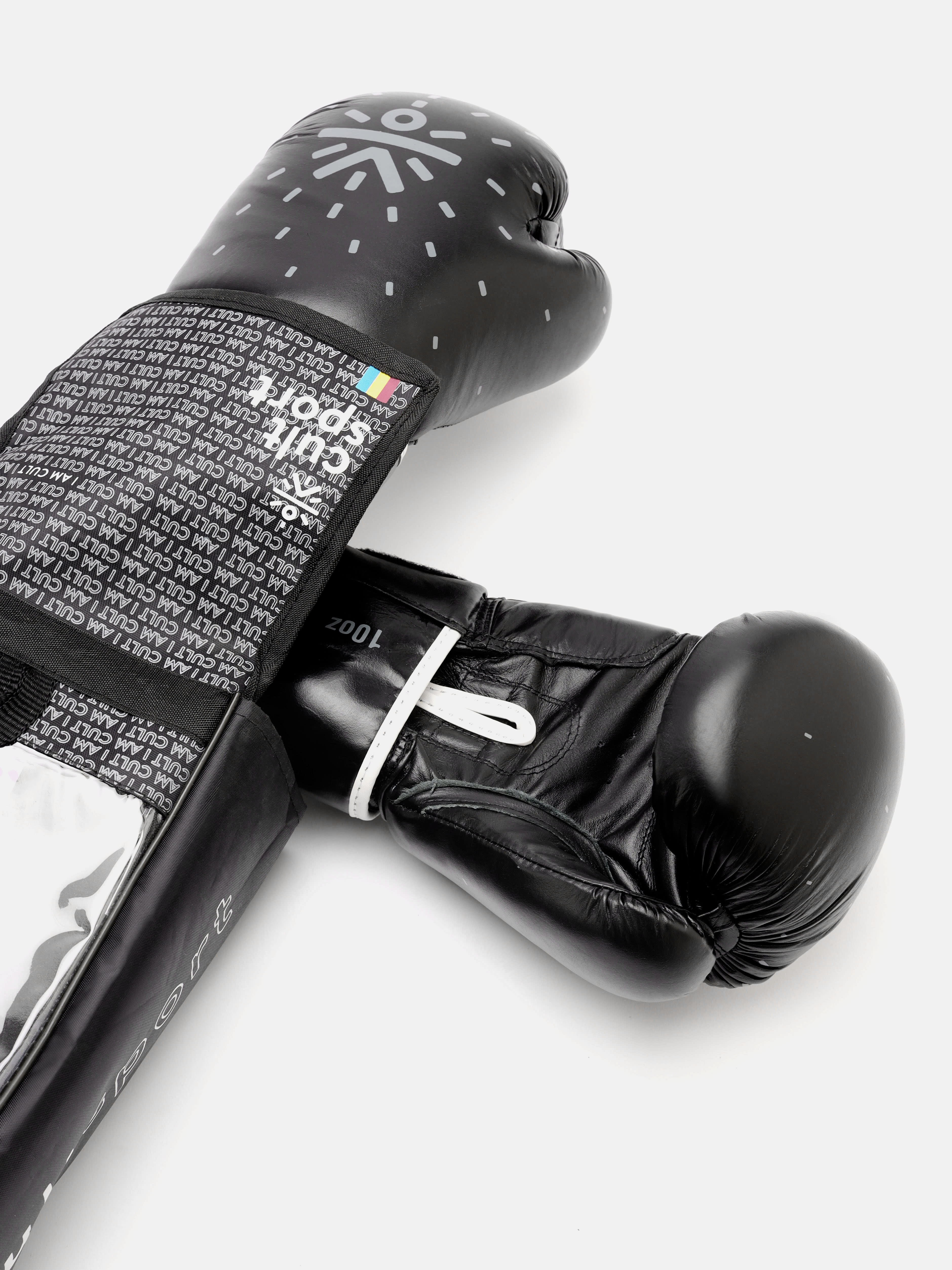 cult Premium Leather Boxing Gloves for Men & Women Foam Padding Thickness 35 mm Punching Bag Gloves for Boxing, Training, Kickboxing, Muay Thai, MMA Boxing Gloves Black & White