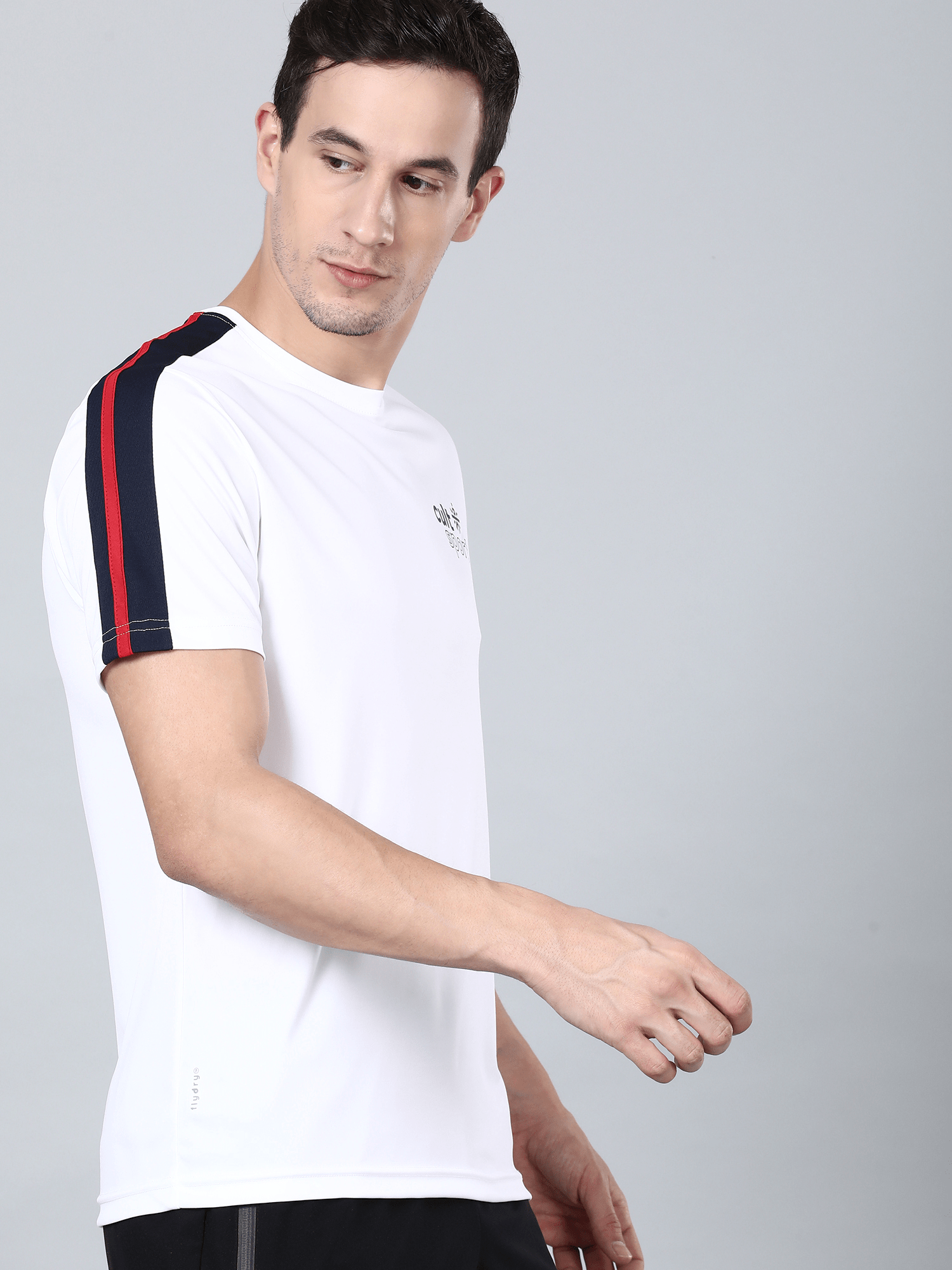 Signature Stripe White Gym Tee