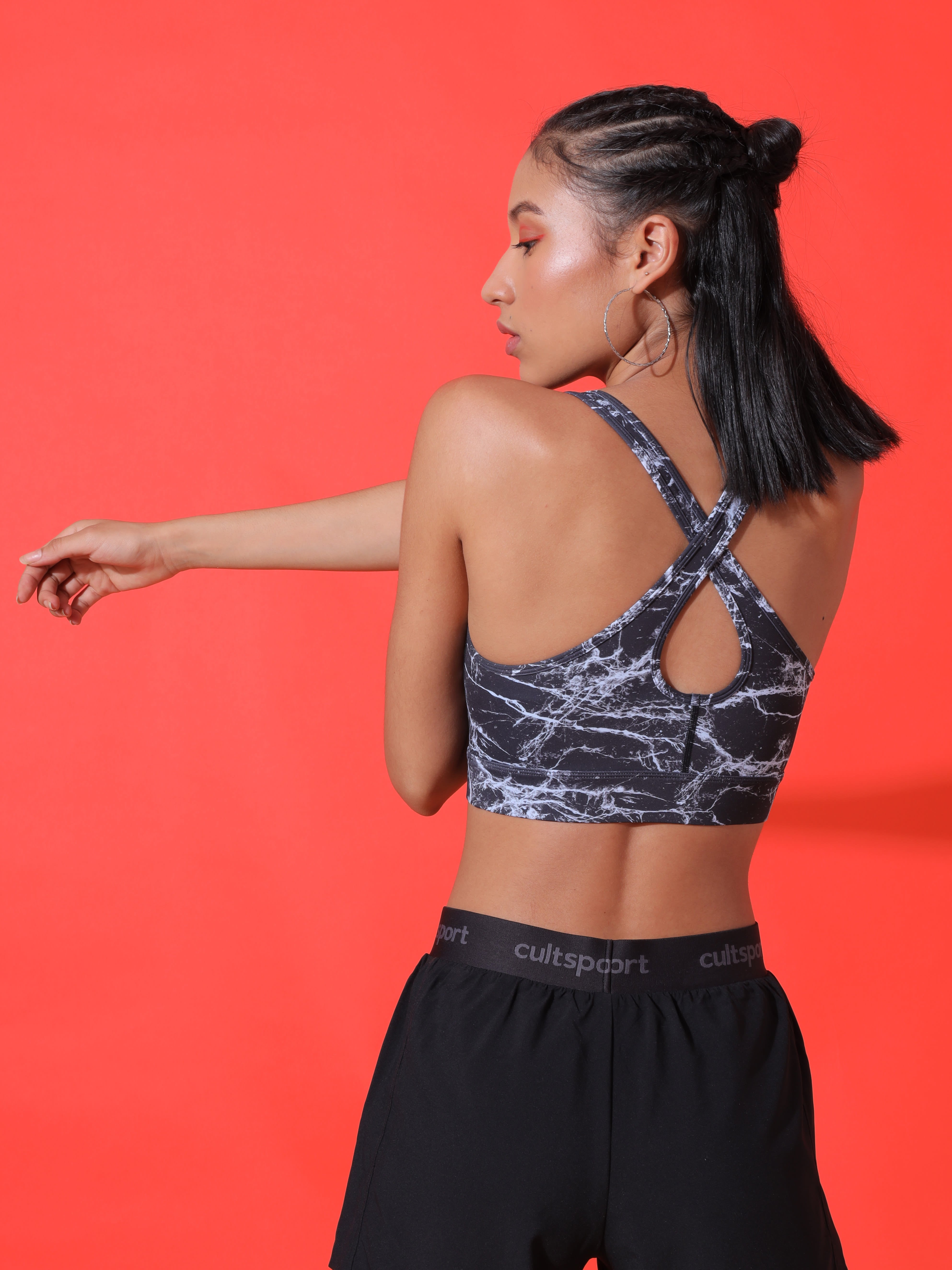 Marble Print Sports Bra