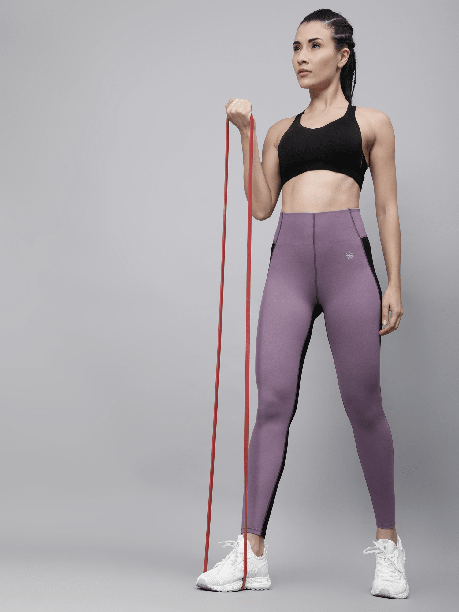 AbsoluteFit Enhance Black+Purple Workout Leggings