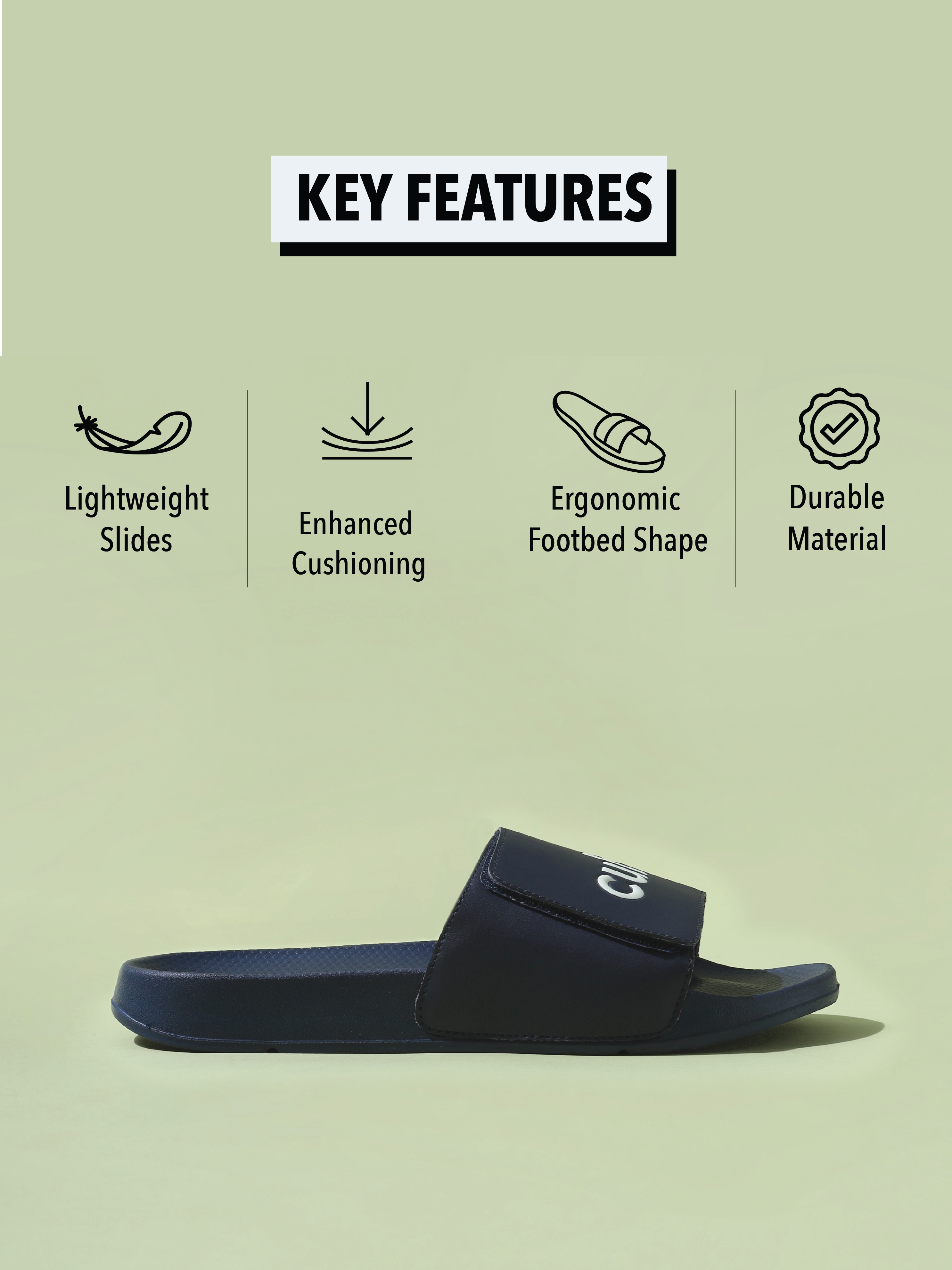 cult Locomo Navy Men Slides
