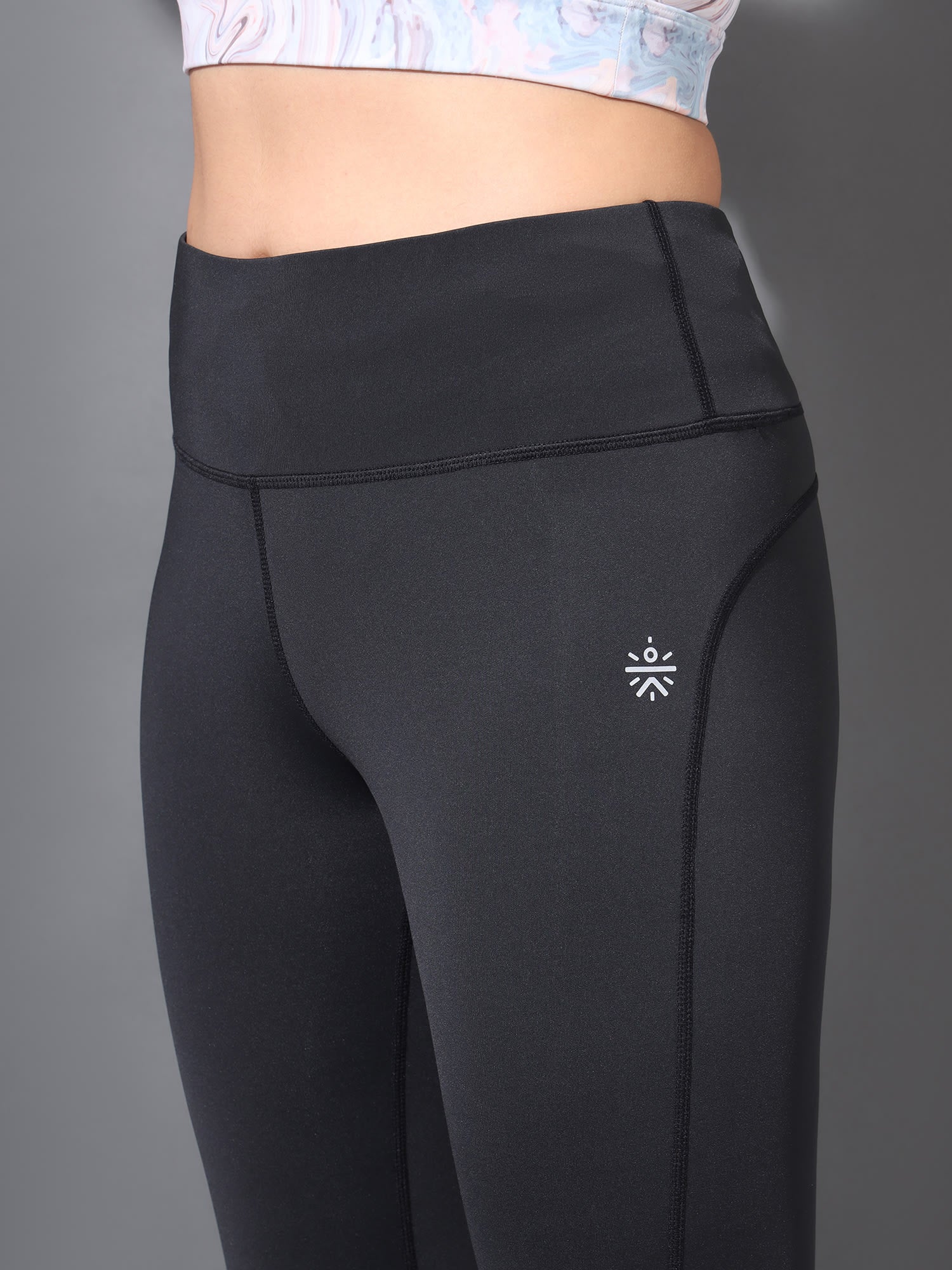 Black & Maroon Pack of 2 High Waist Compression Tights