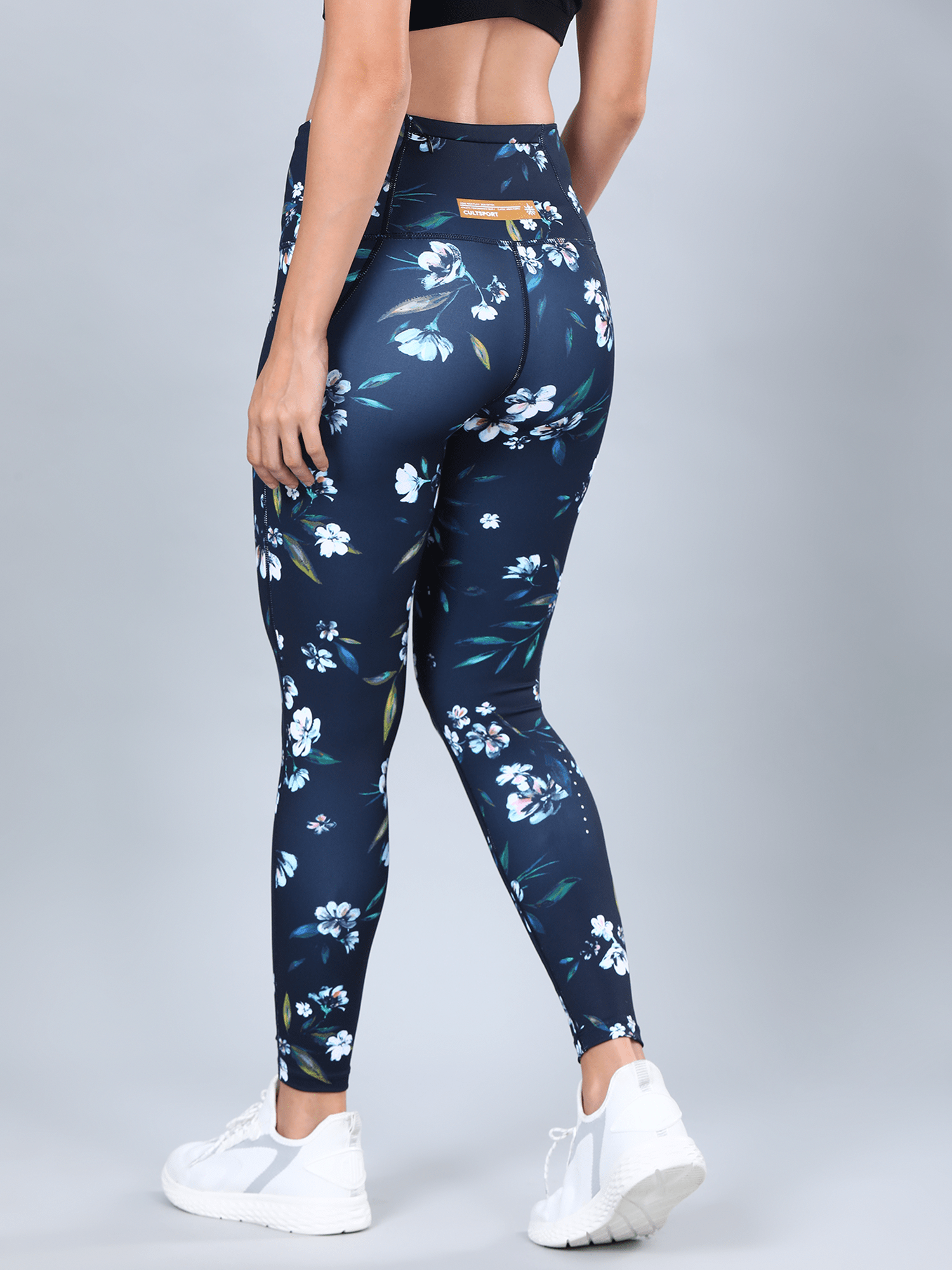 AbsoluteFit Dark Navy Floral Workout Leggings