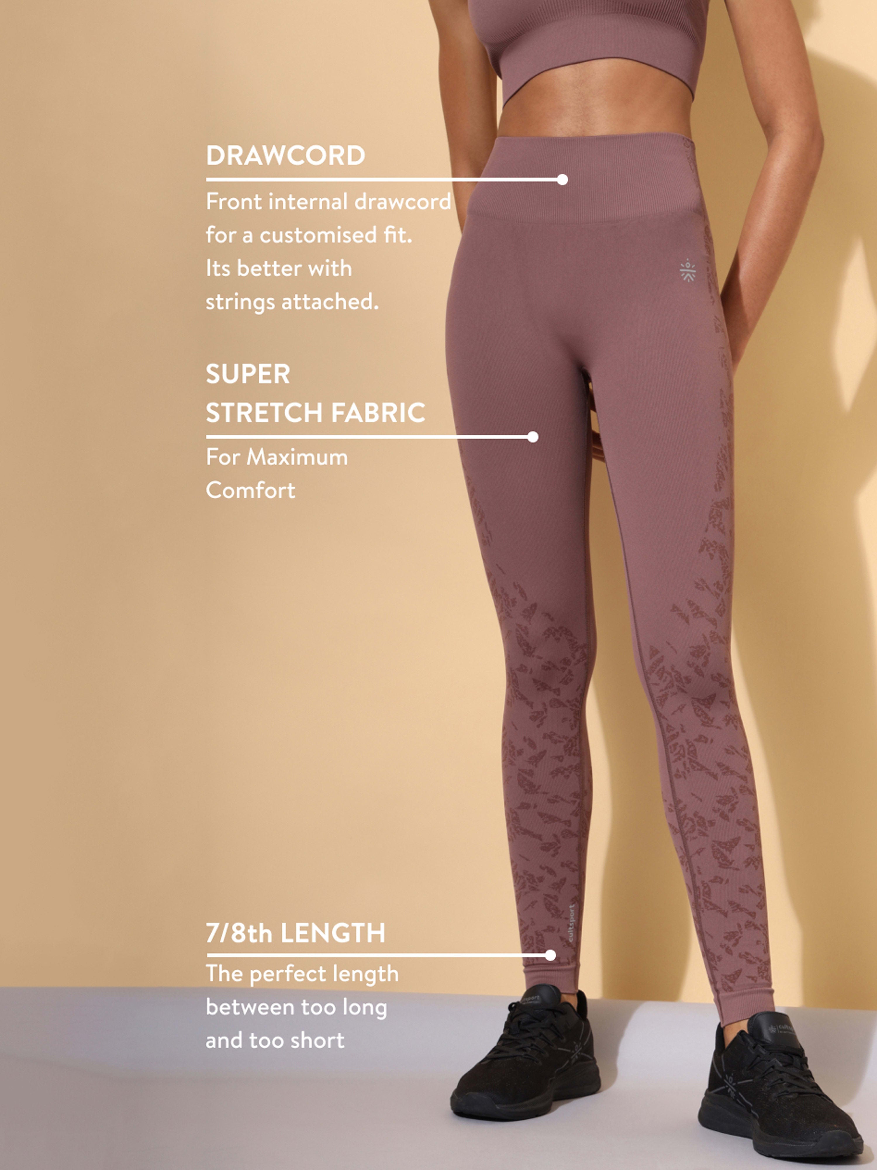 Brown Seamless Jacquard Tights