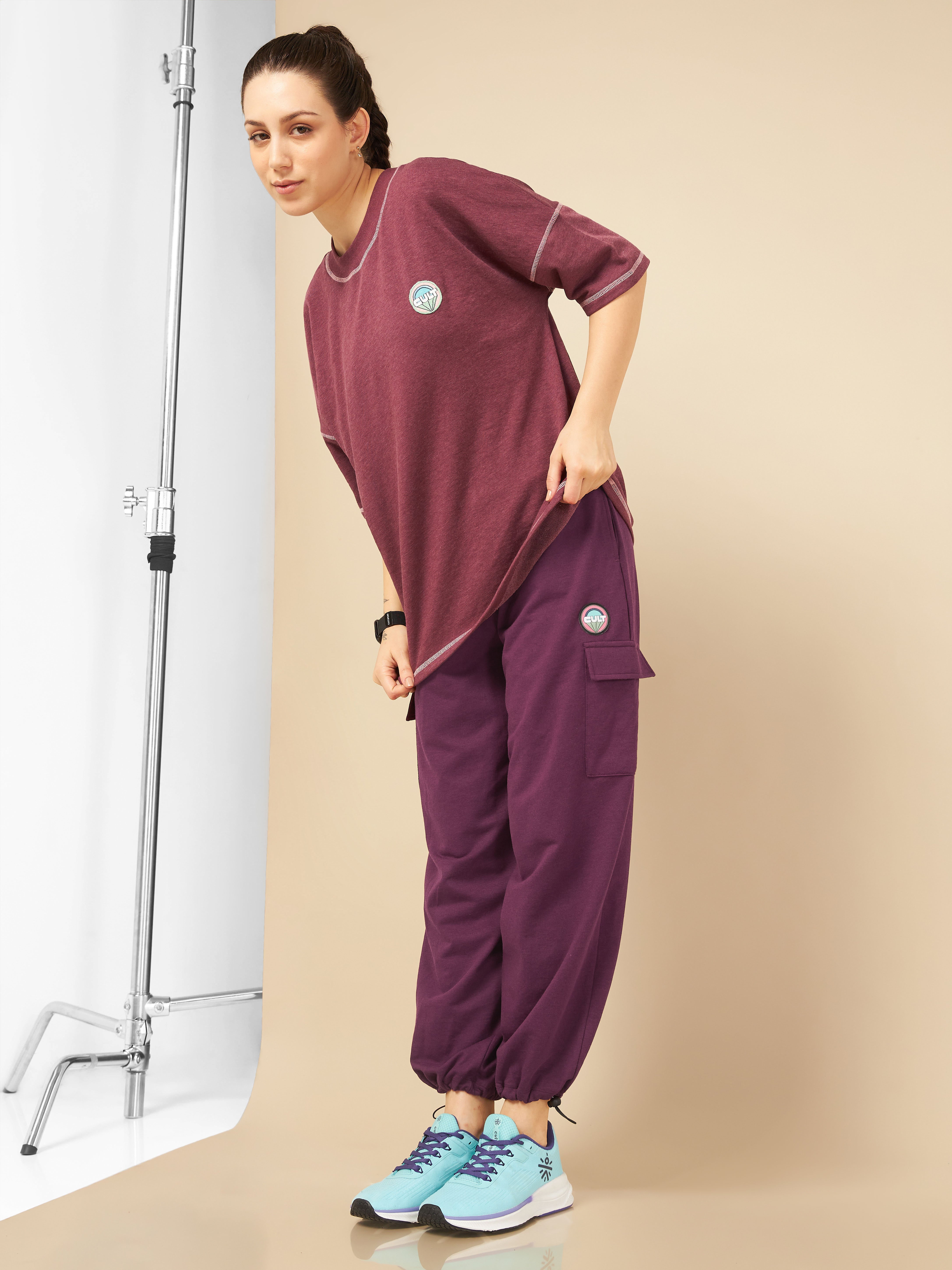 Women Maroon Club Utility Joggers