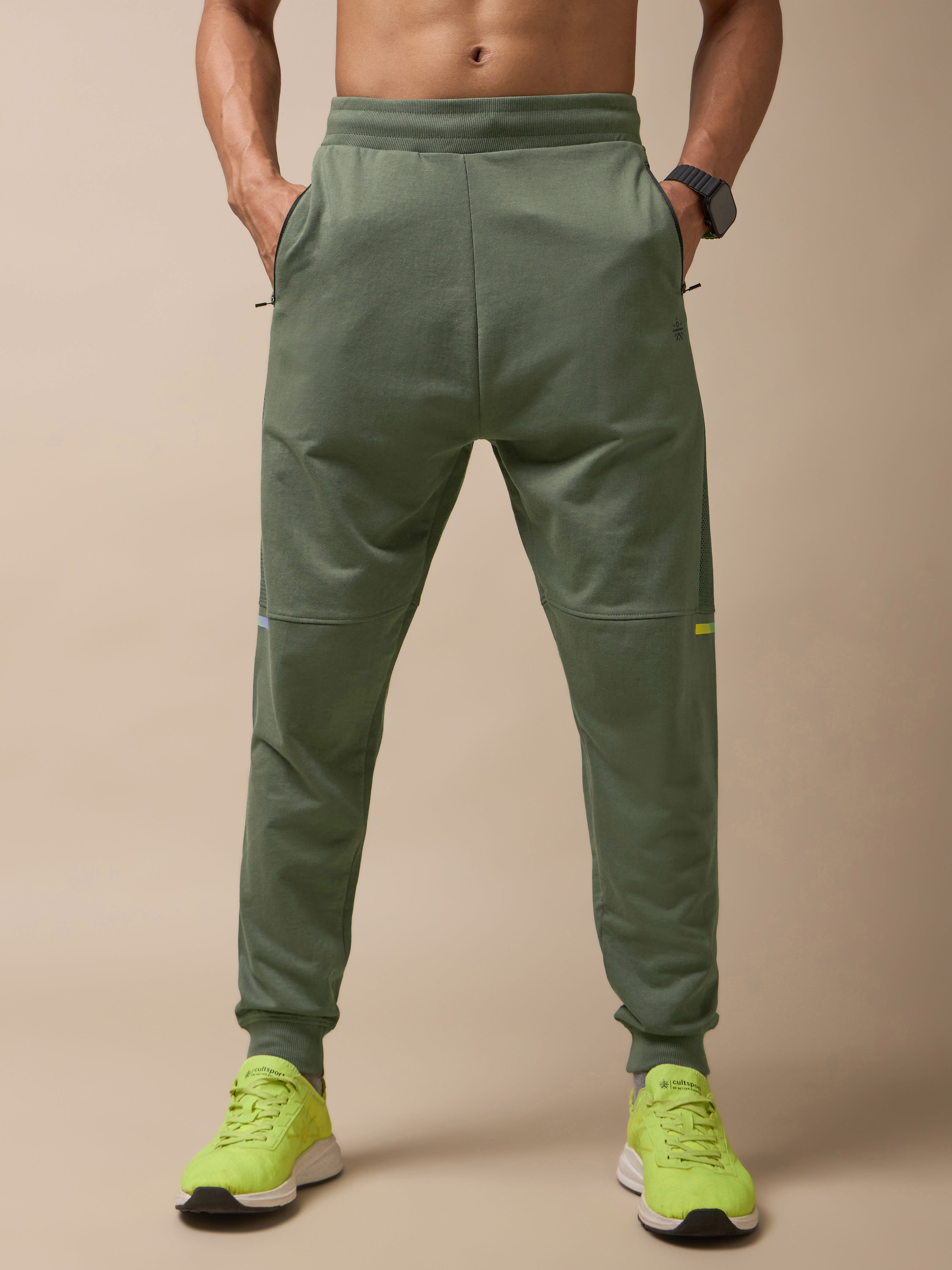 Men Olive Power Joggers