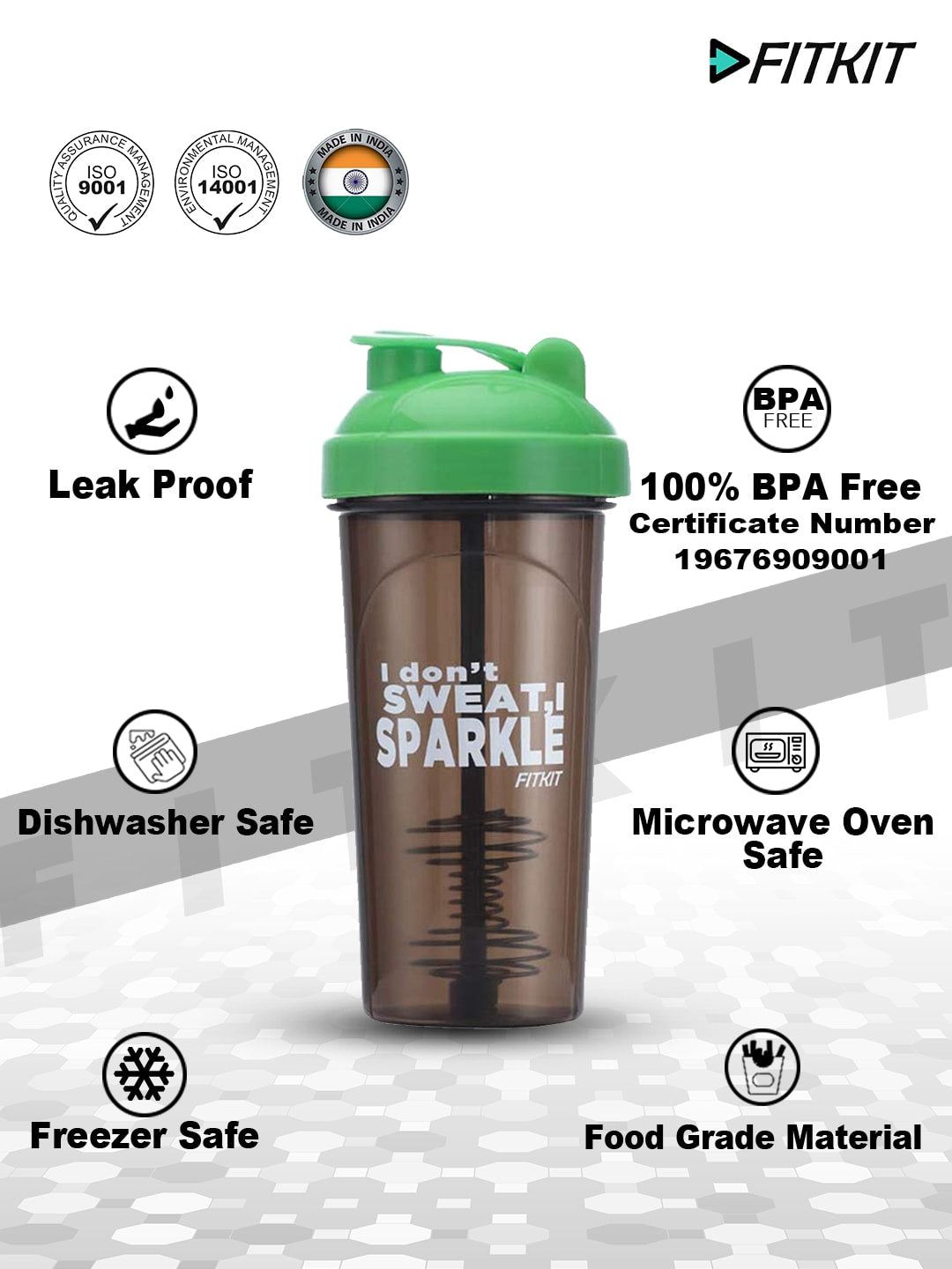 Classic Shaker Bottle, 700ml (Grey/Green)