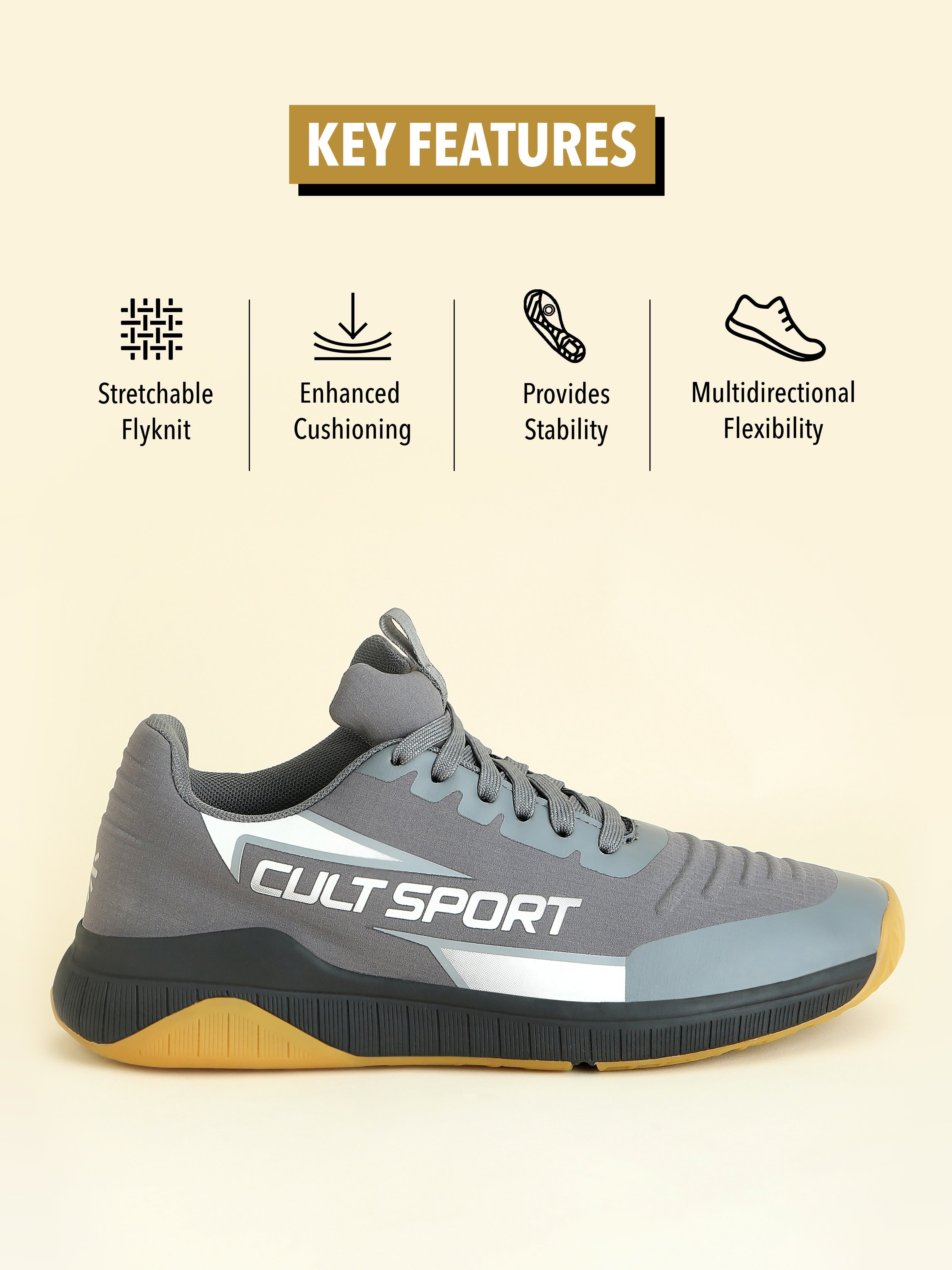 cult X1 Men Training Shoes - Grey