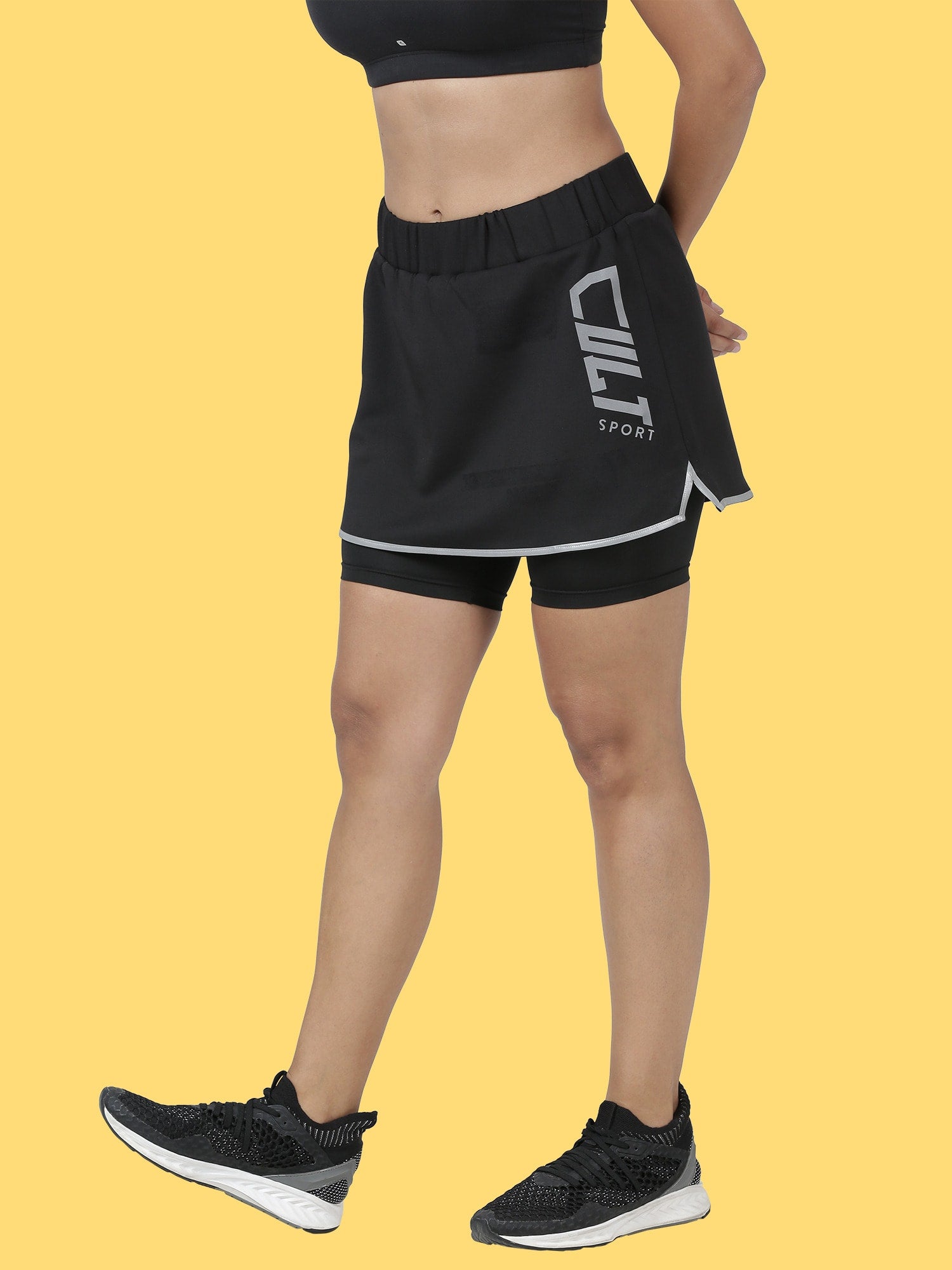 Blakout Jump Black Running Skort