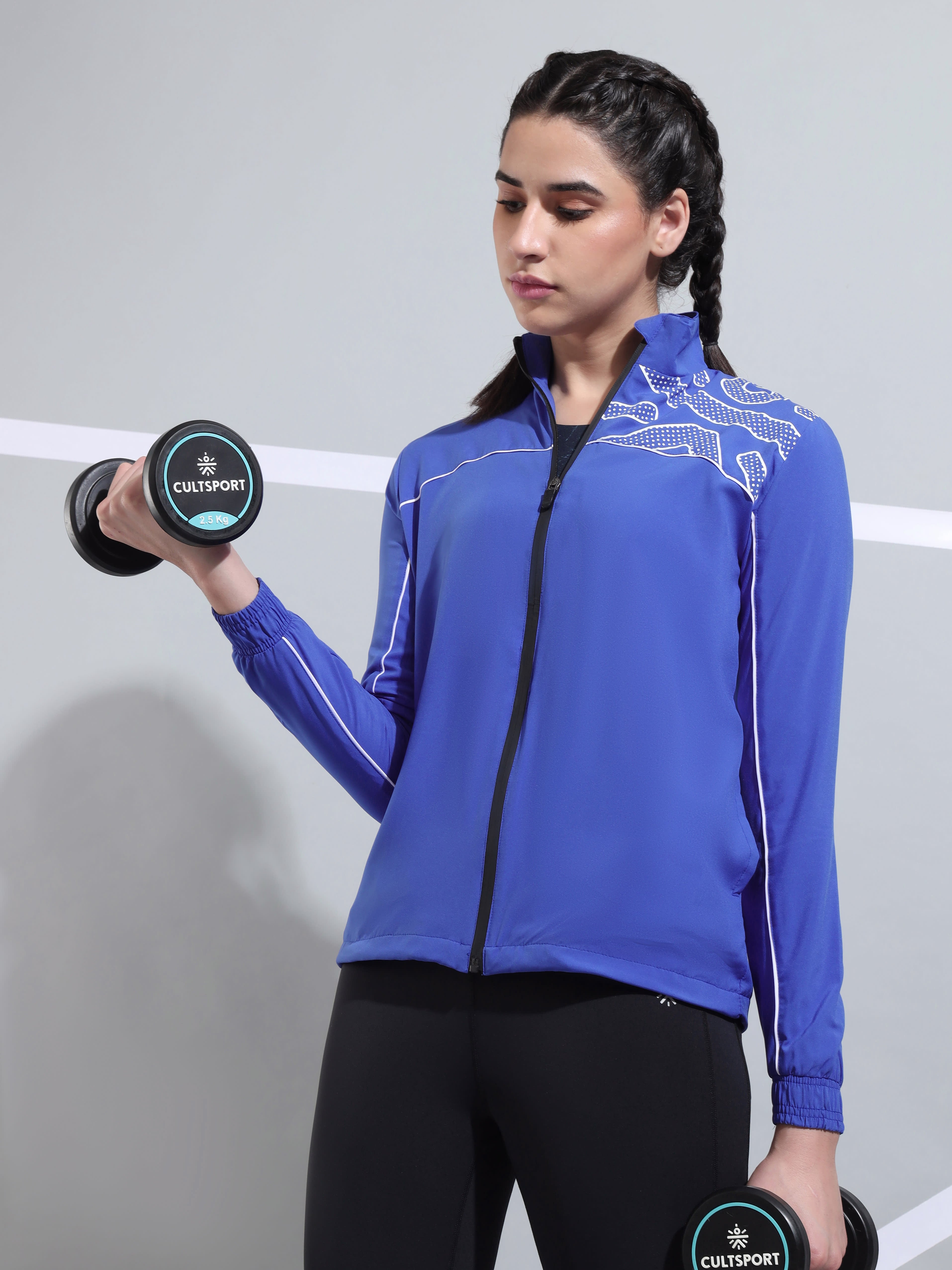 Active Zip Through Jacket with Contrast Piping