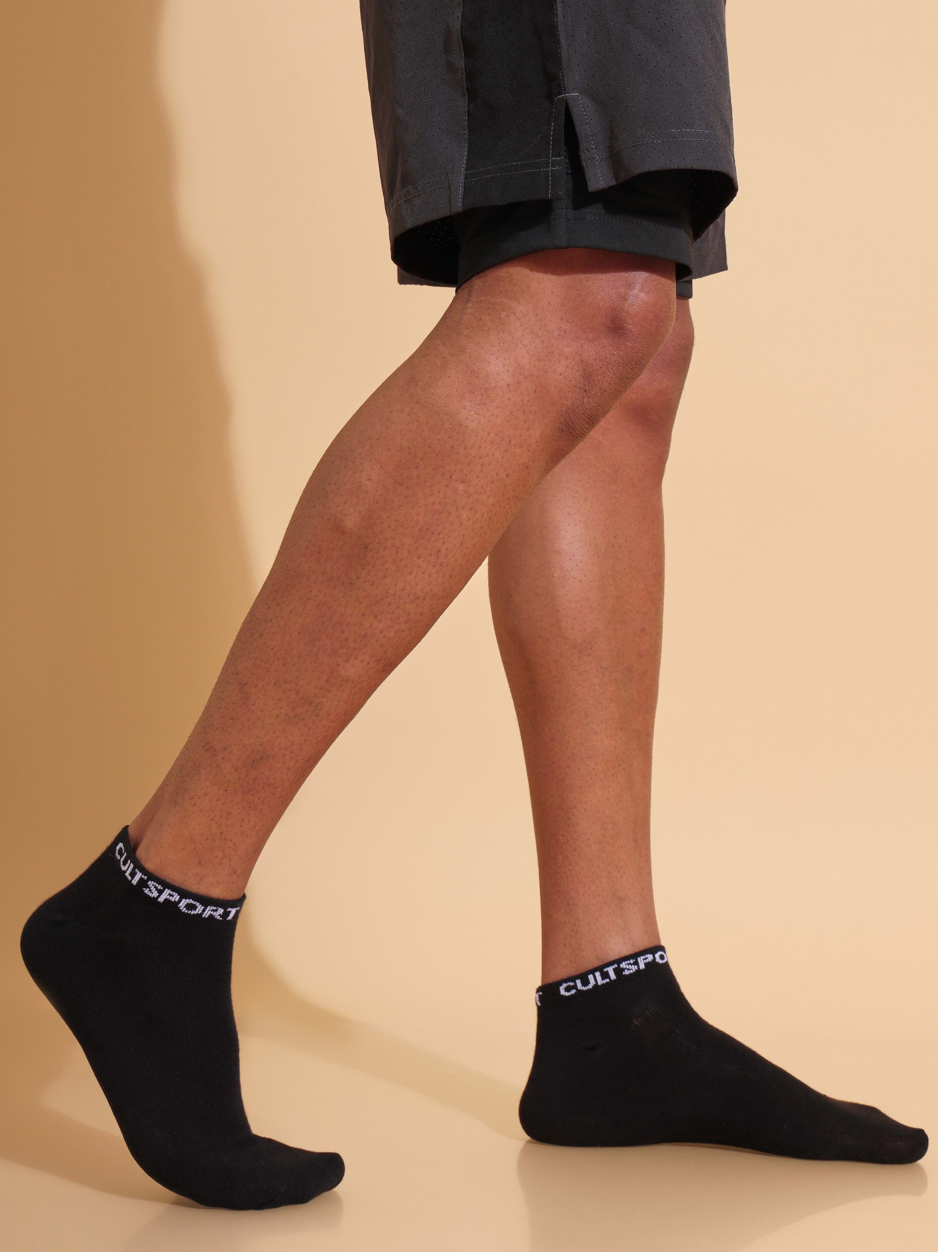 Sports Low Ankle Length Pack of 3 Black,Grey & Navy Men's Socks