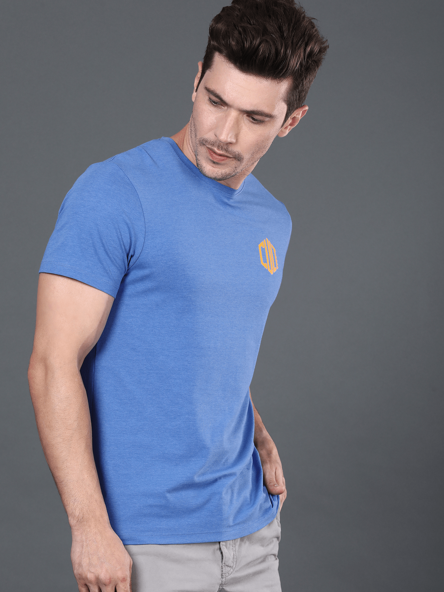 Bamboo Solid Blue Casual Tee