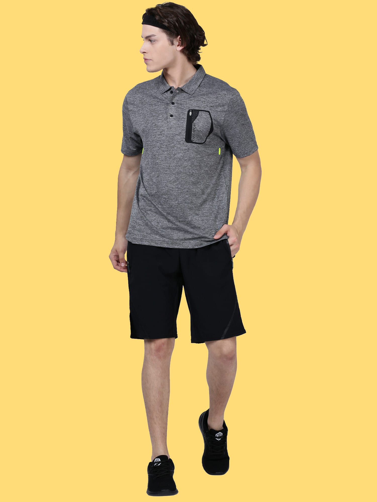 Blakout Finish Grey Relaxed Polo
