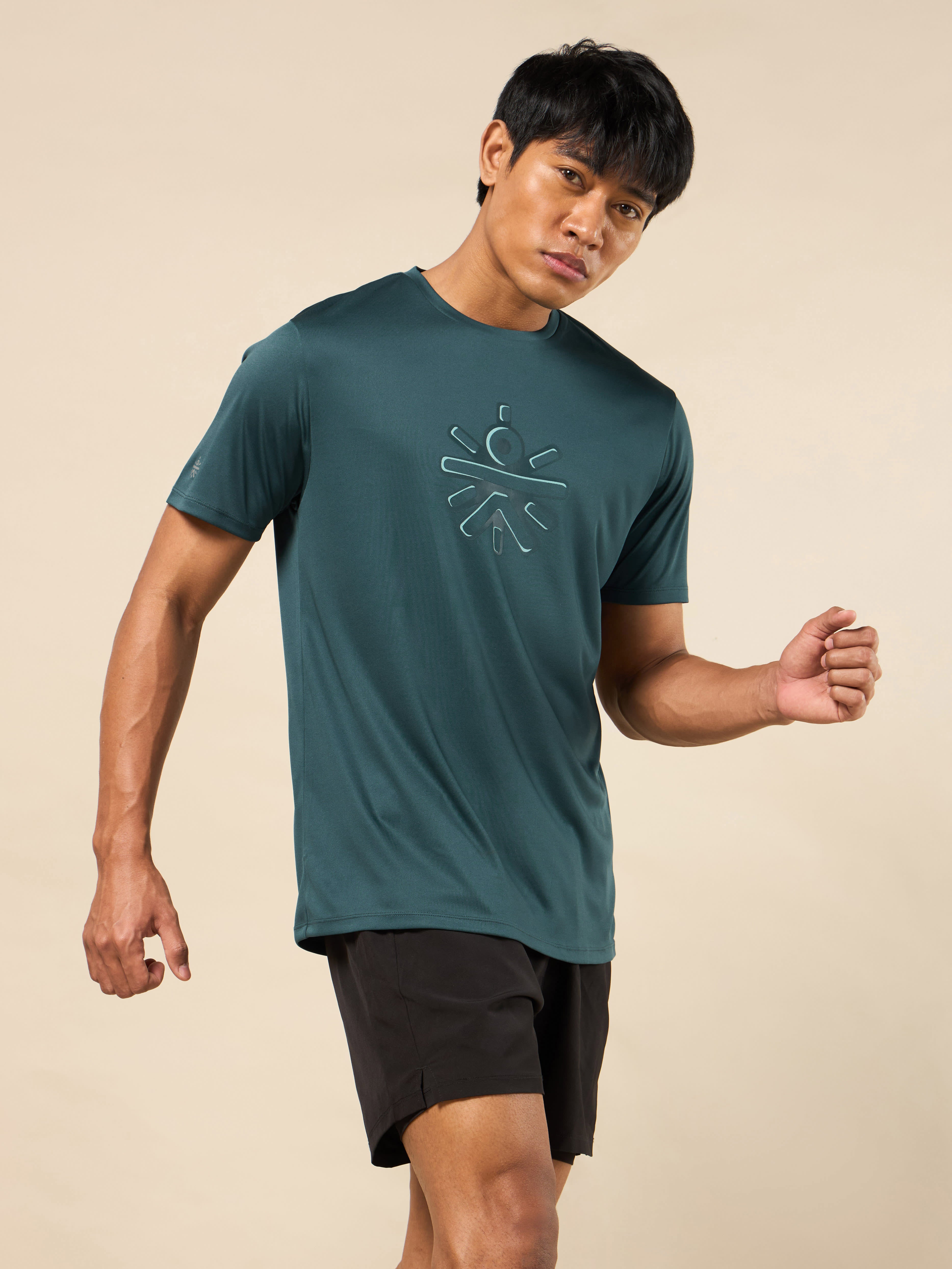 Men's Blue Brand Carrier Print T-shirt