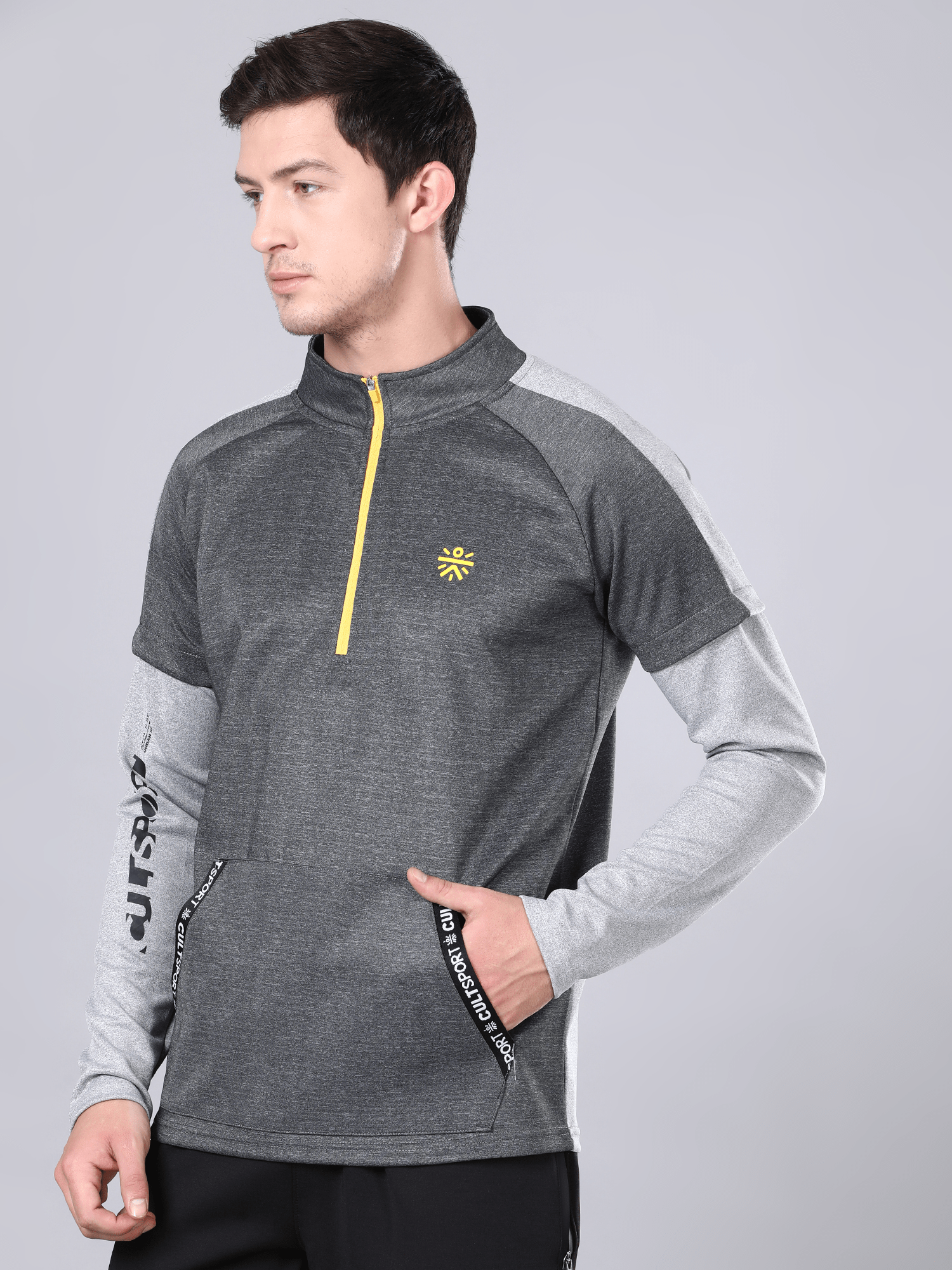 Blaze Grey and Anthra Melange Sweatshirt