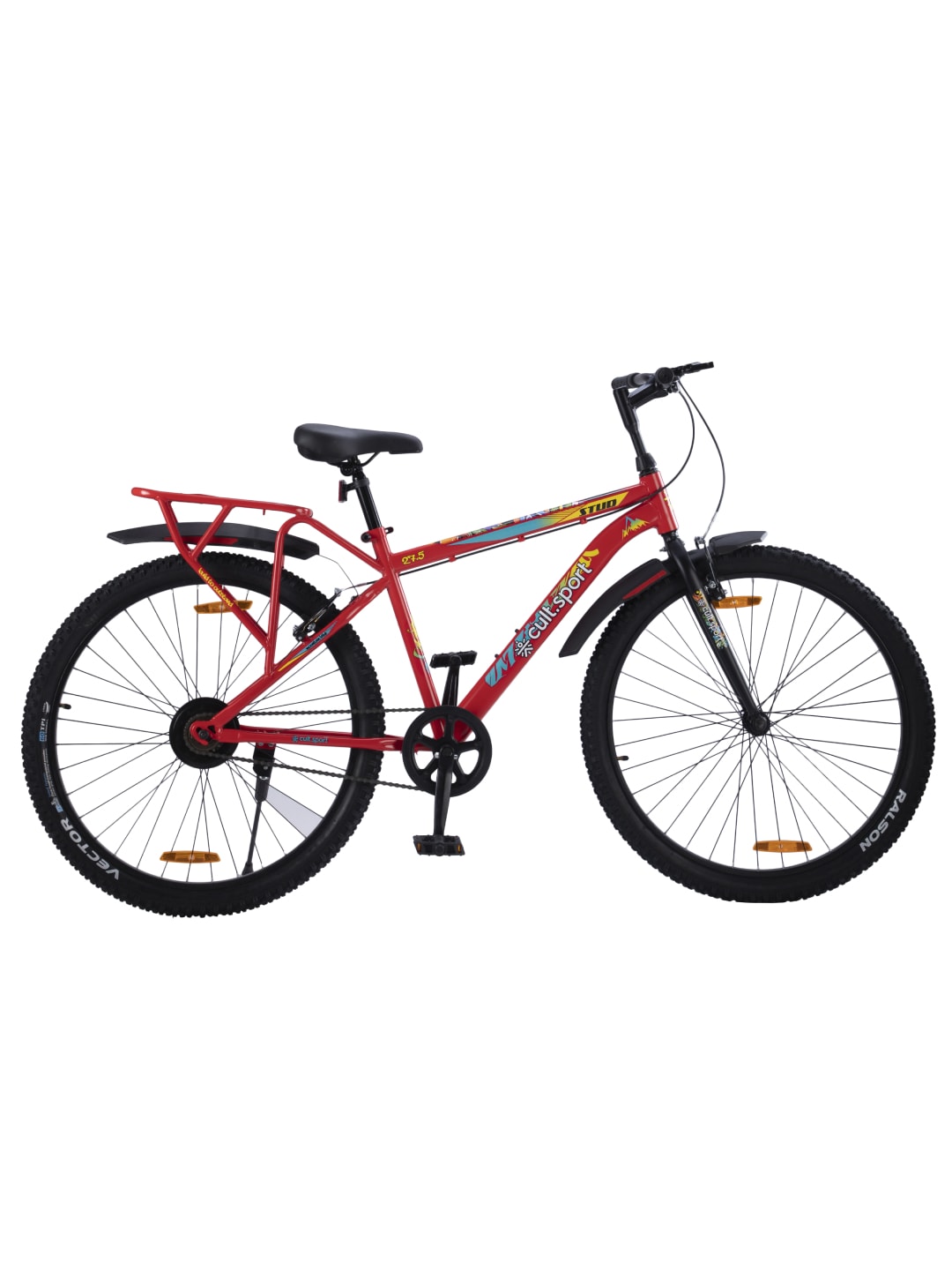 StudIBC27.5RED Steel Single Speed 27.5 inch Mountain Cycle with Single Wall Rim and Rigid Fork