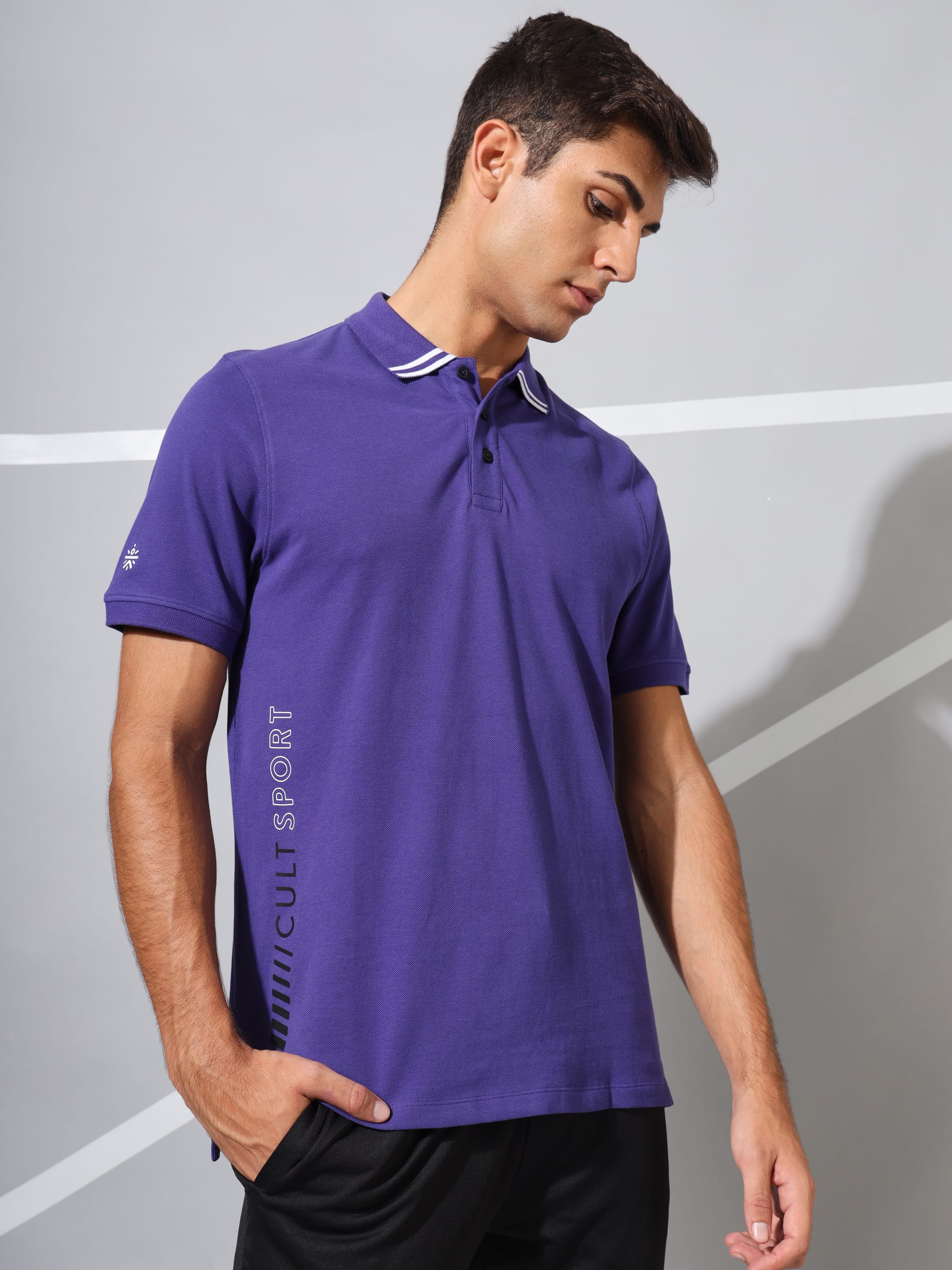 Graphic Print Performance Polo T-shirt