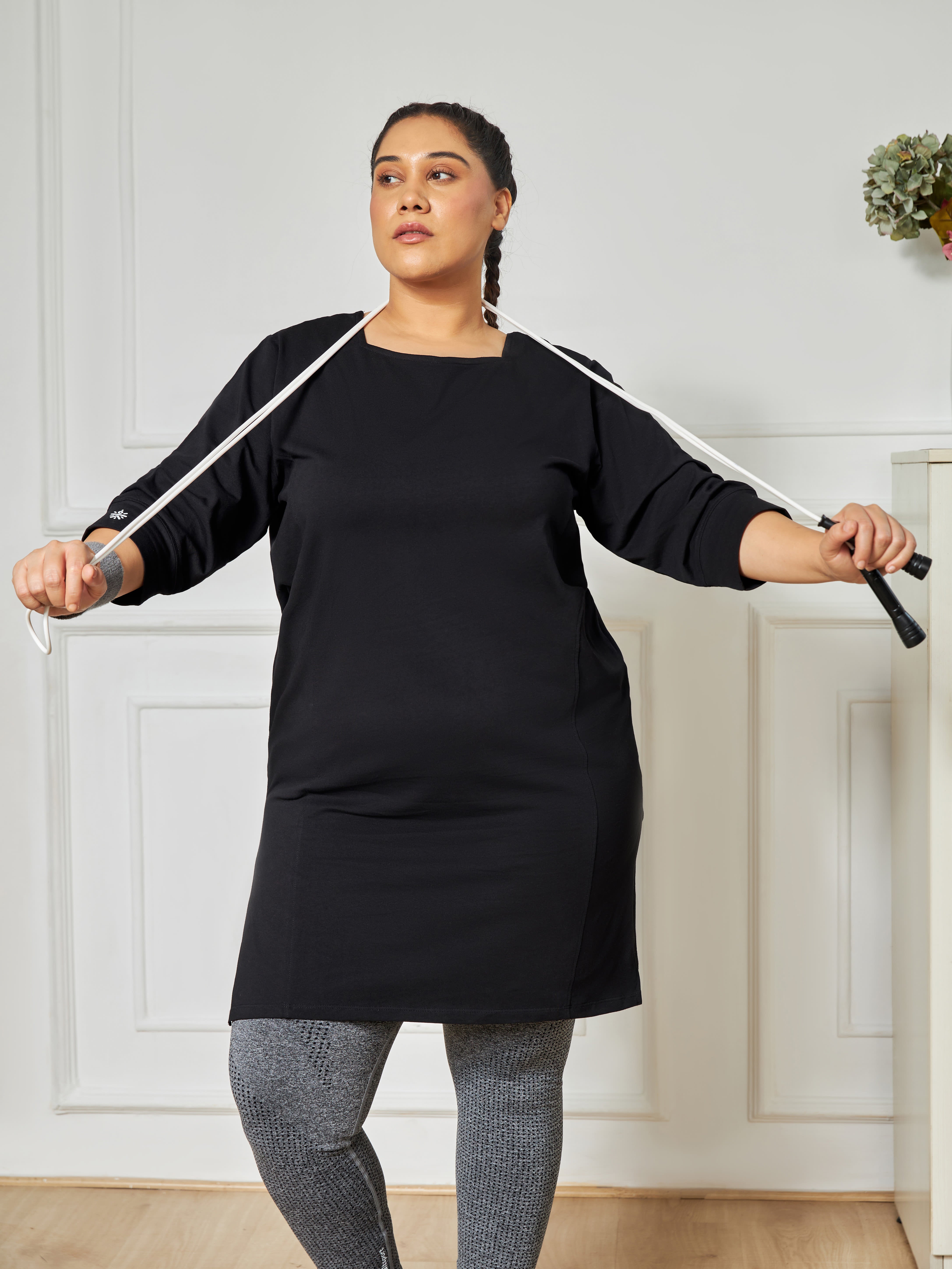 Solid Activ-Kurti with Side Pocket