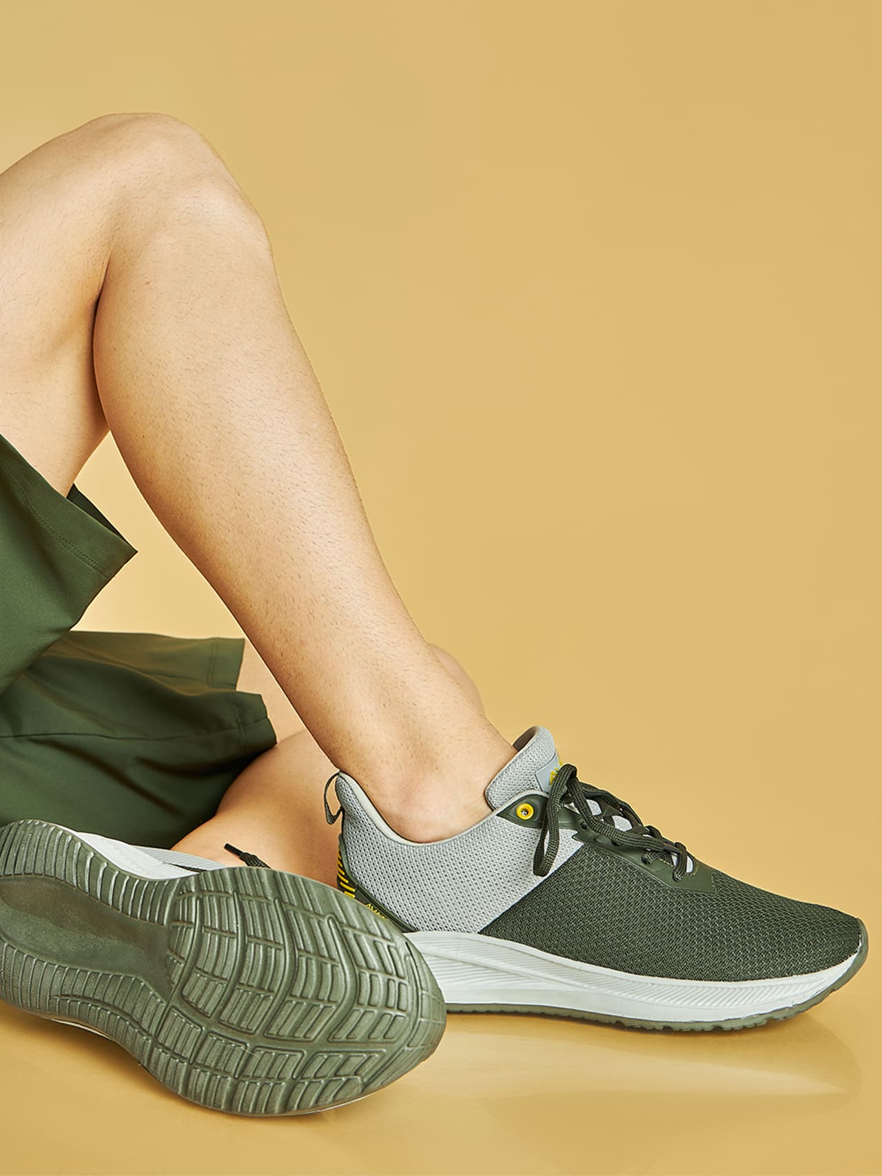 Avant Men's Racer Walking Shoes-L.Grey/Olive