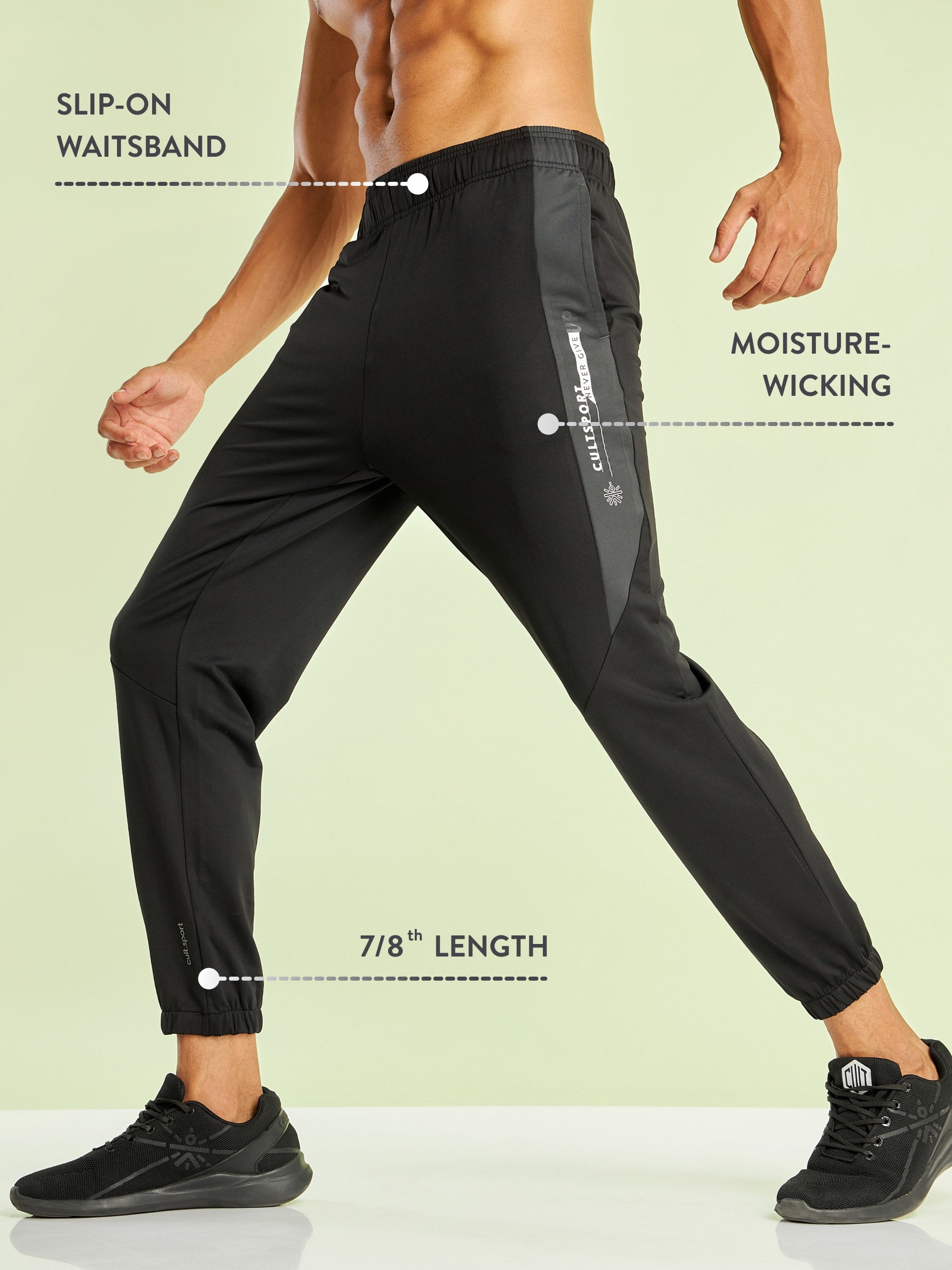 Running Joggers with Contrast Side Panels