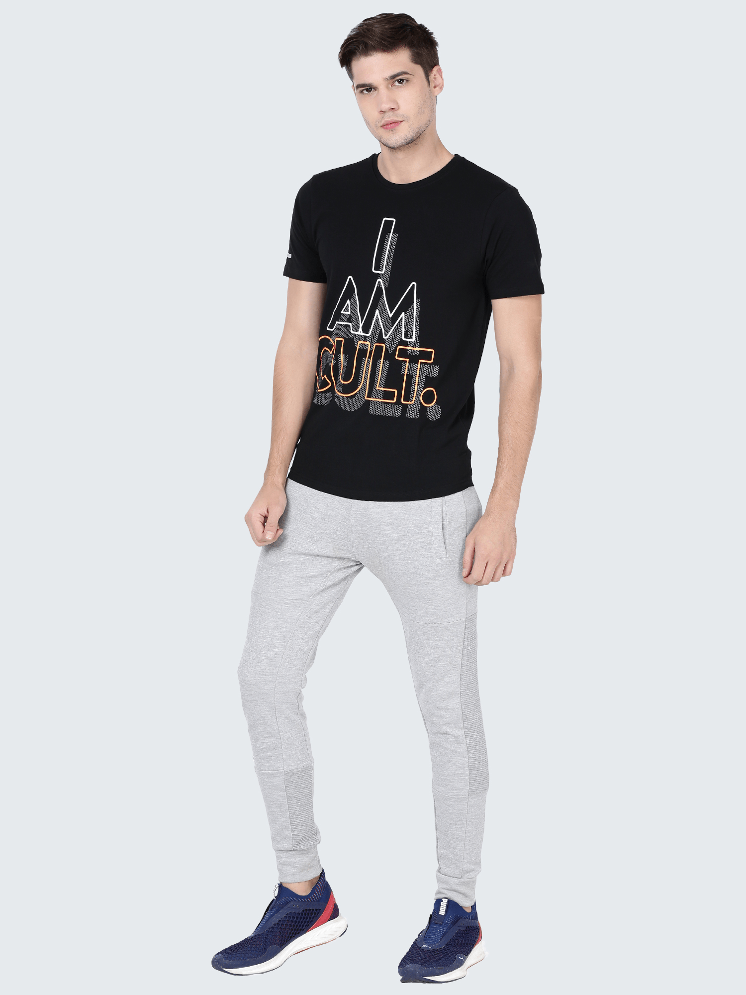 SignatureI AM CULT Grey Cotton Tee