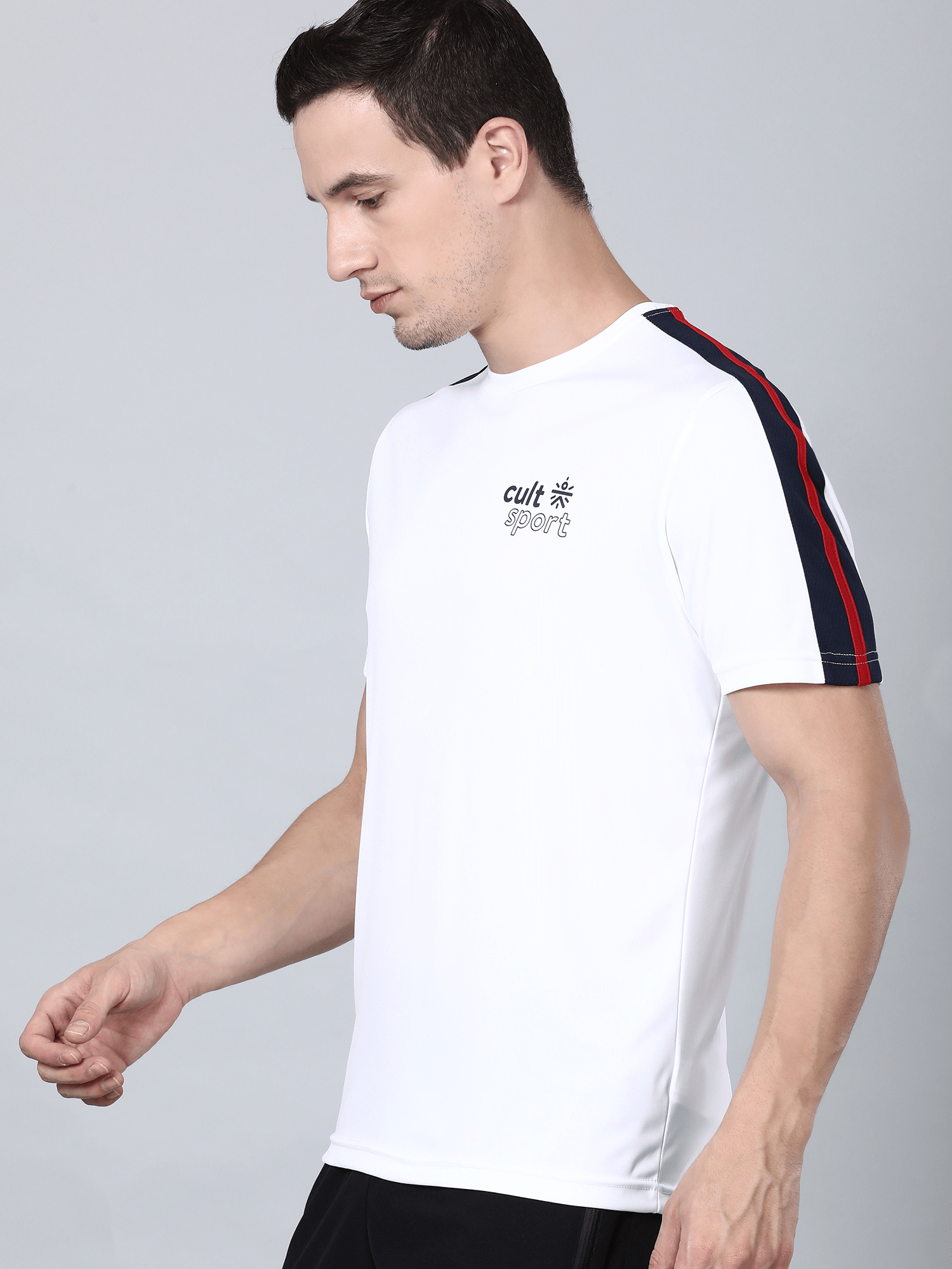 Signature Stripe White Gym Tee