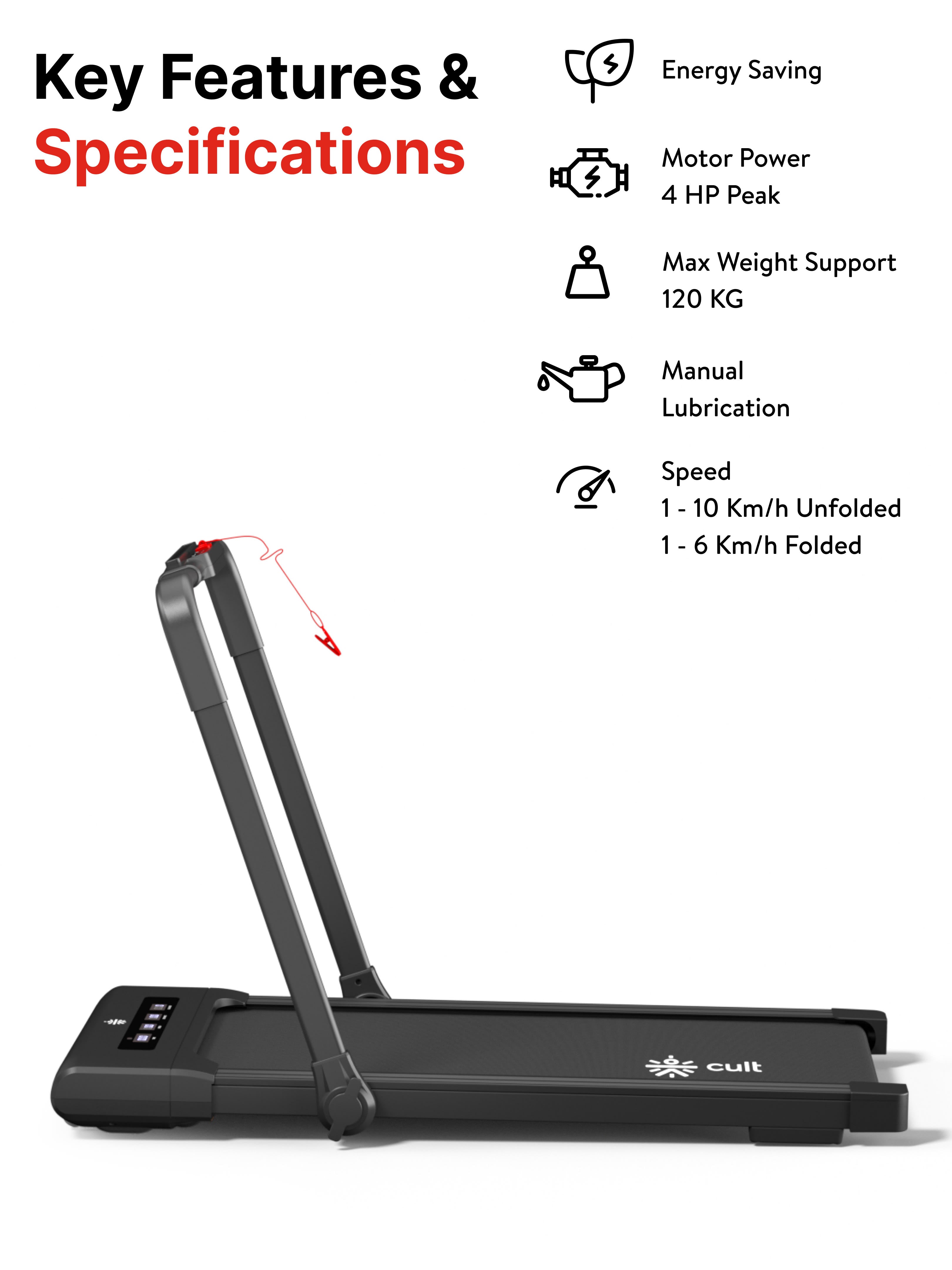 Walking pad Elite 4HP Peak | Max Speed-10kmph | Max Weight-120kg With Remote Access | Walking Pad for Home Use (with 6 months extended warranty)