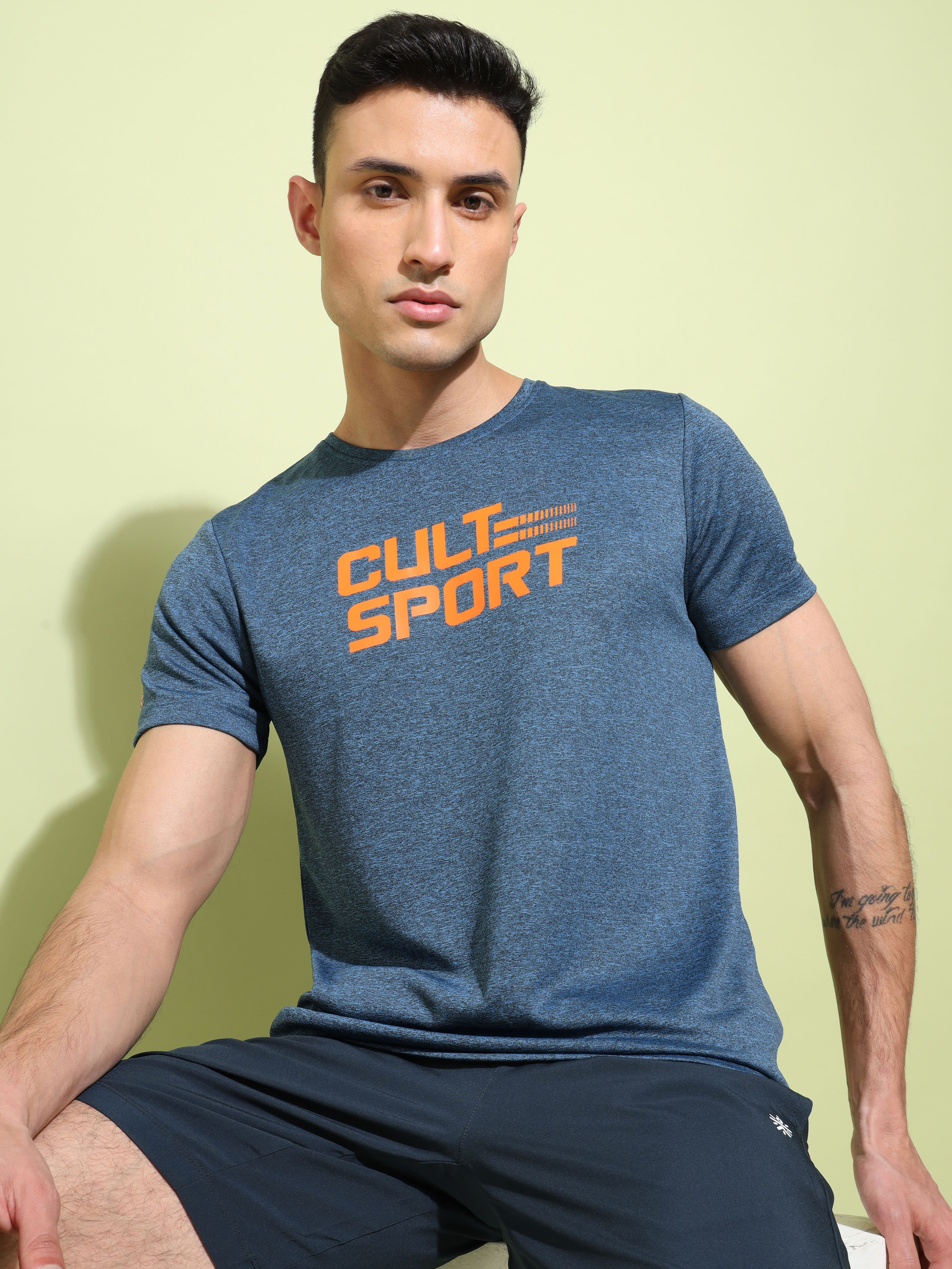 Melange Graphic Print T-shirt