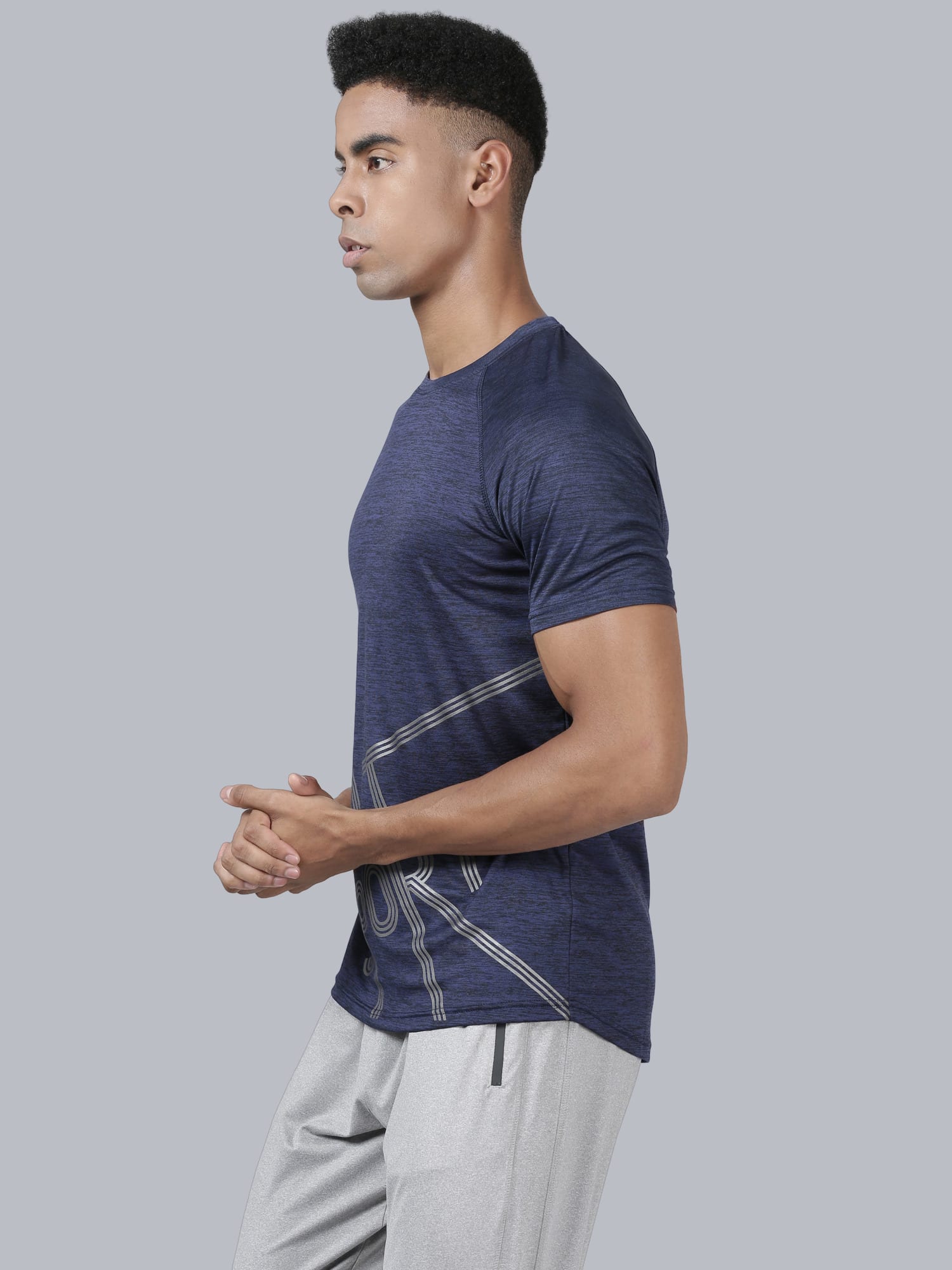 Metallic Network Navy Gym Tee
