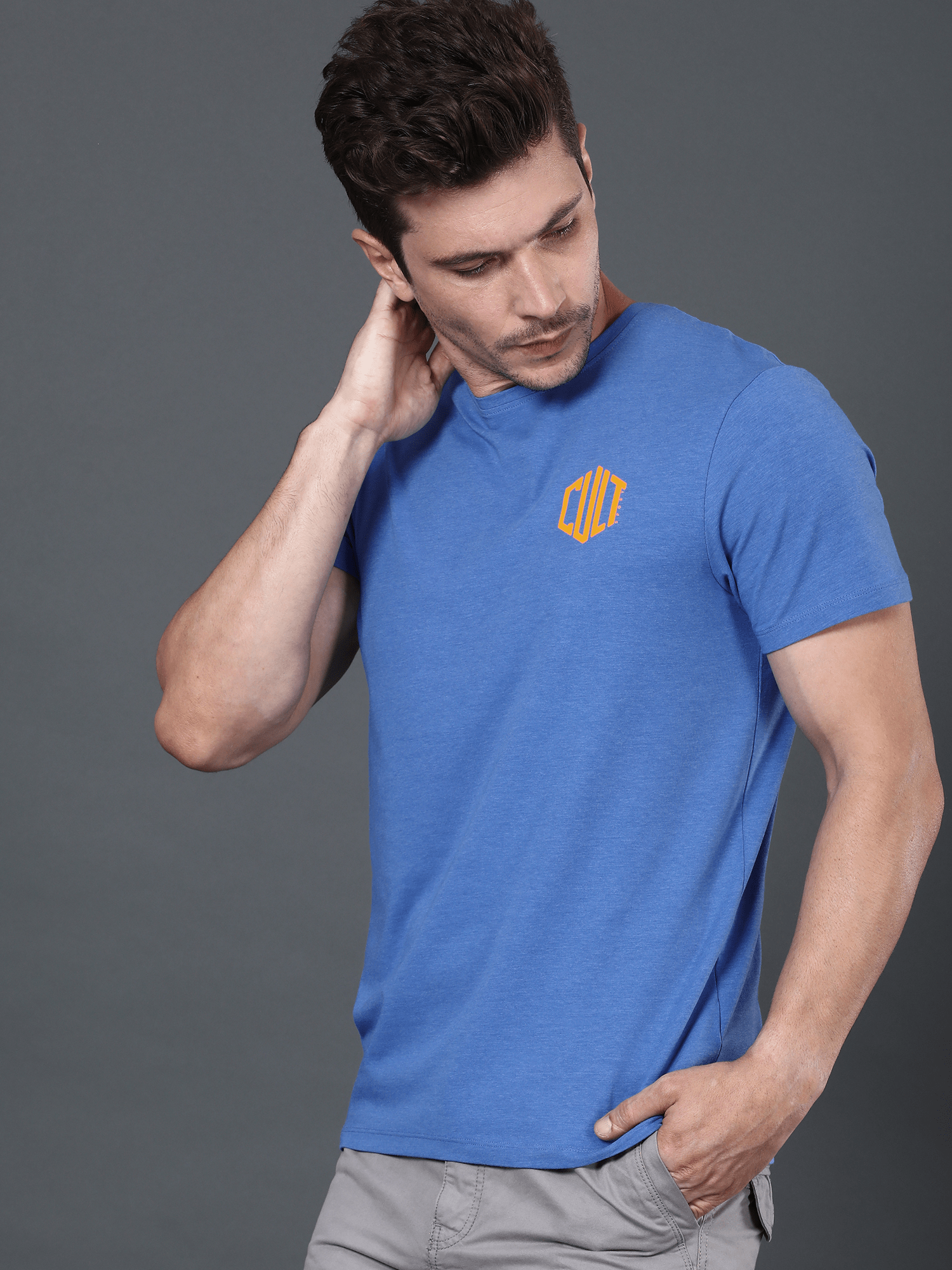 Bamboo Solid Blue Casual Tee