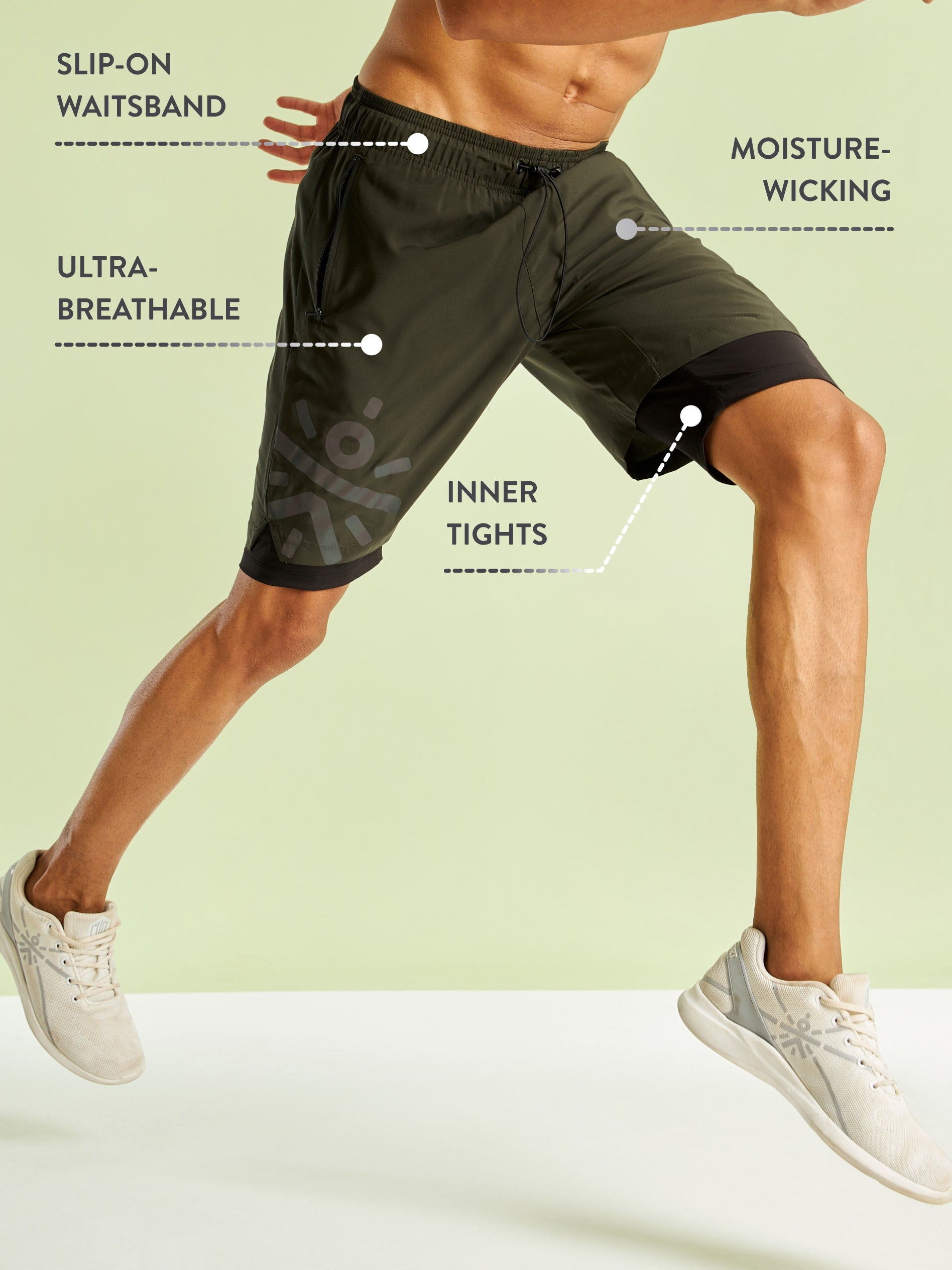 Graphic Running Shorts with Inner Tights
