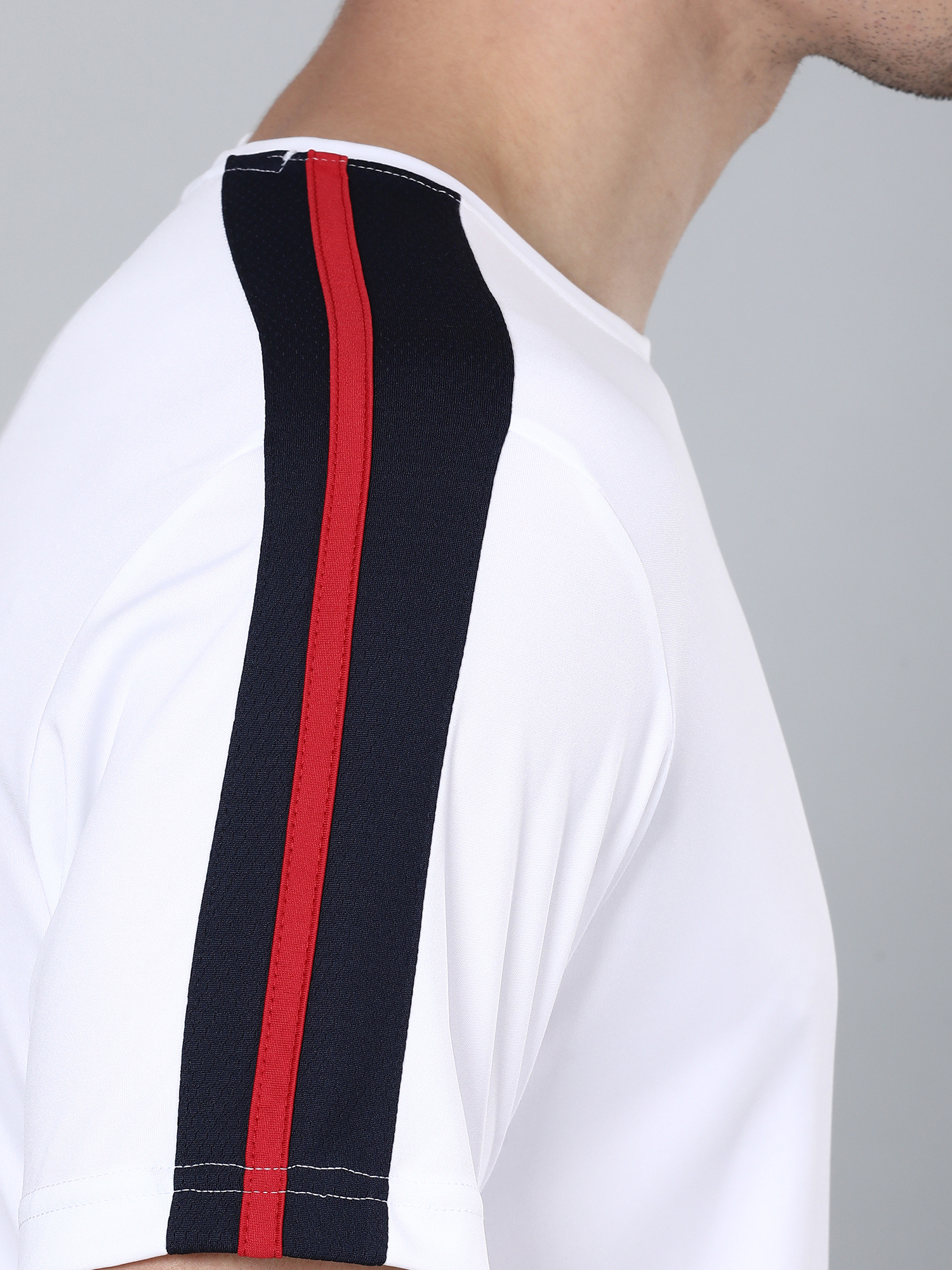 Signature Stripe White Gym Tee