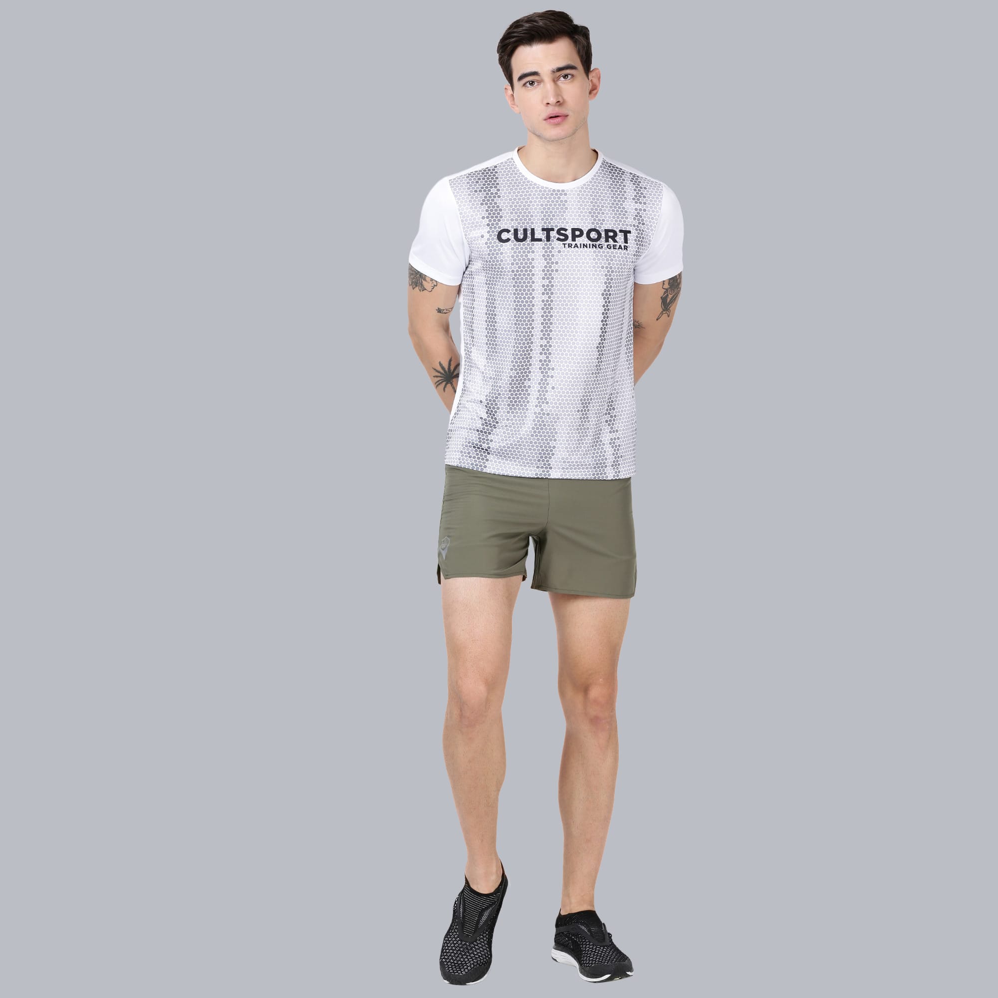 Vitals Bolt Khaki Running Shorts