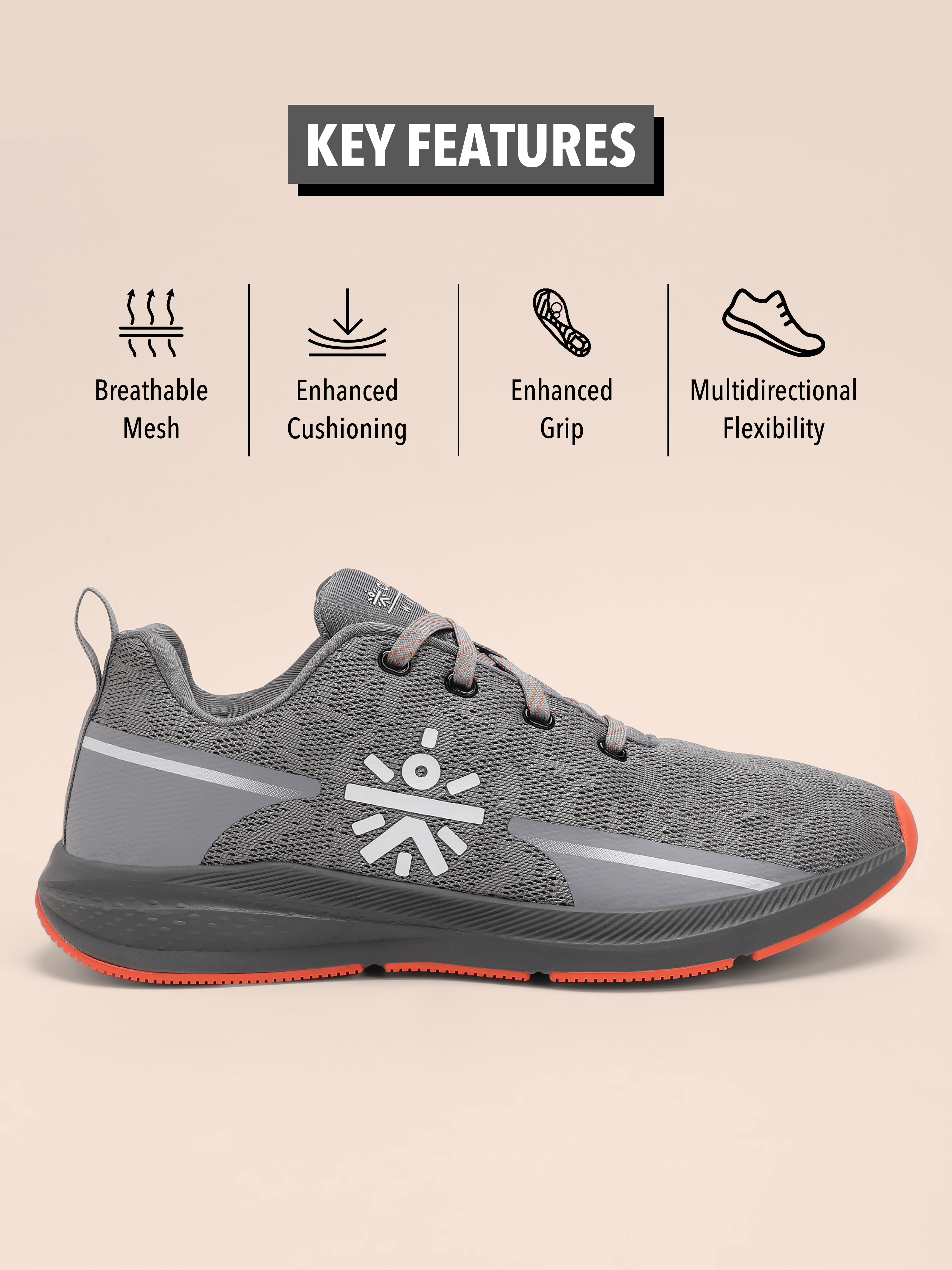 cult Windblazer Men Running Shoes - Grey/Orange