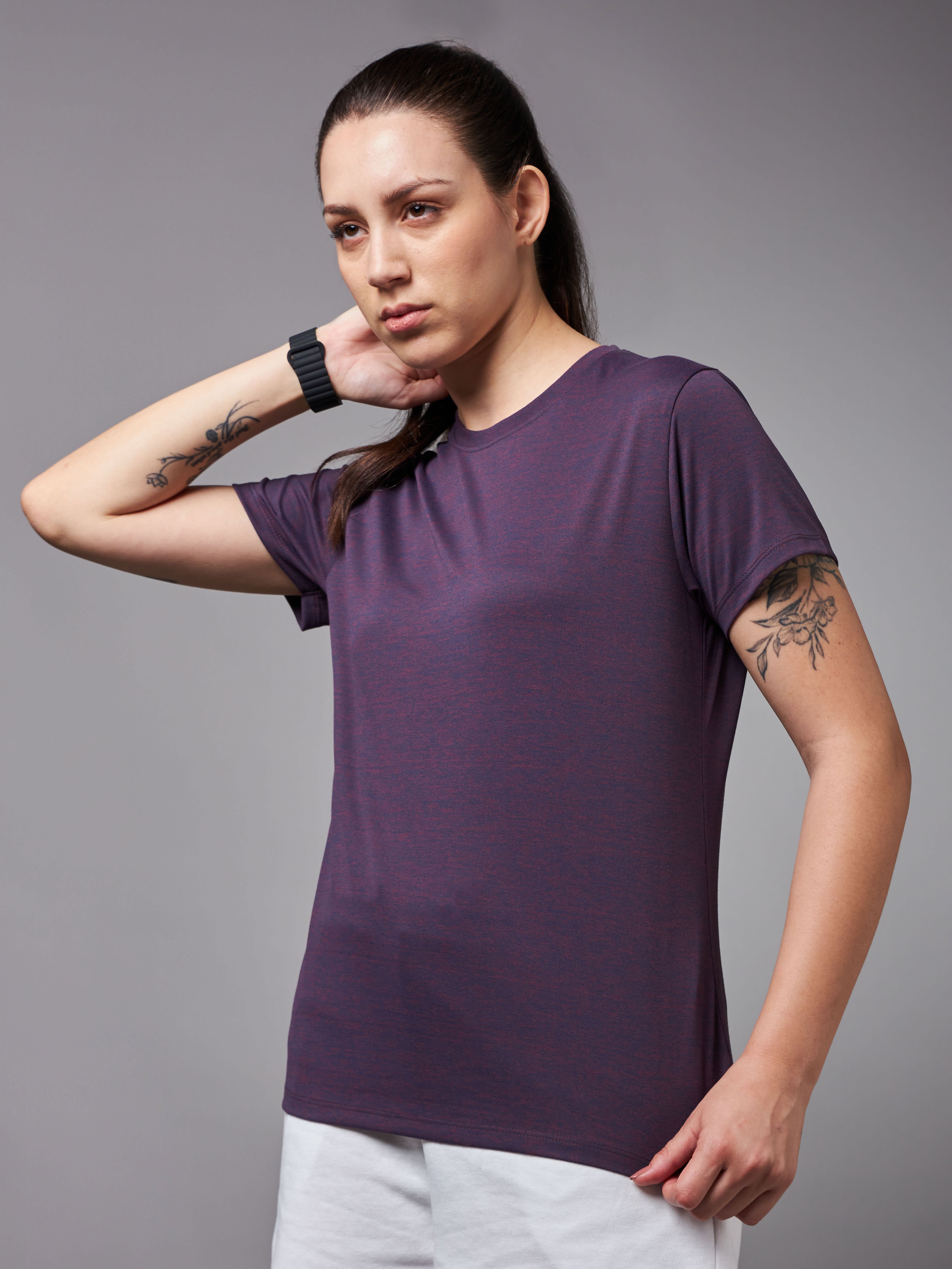 Women's All Day Workout Purple Comfortech T-shirt