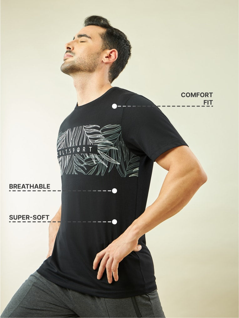 Graphic Print Yoga T-shirt