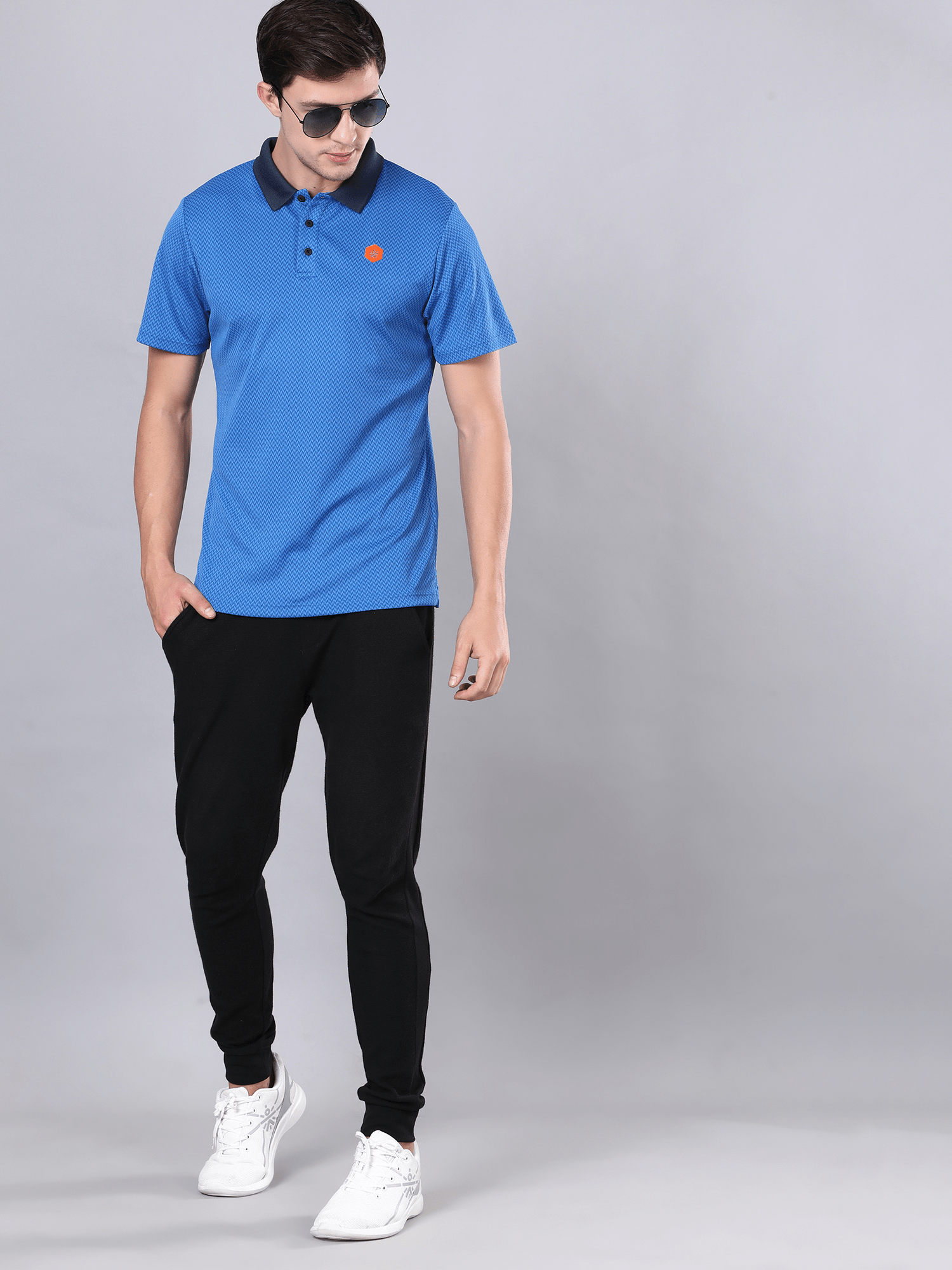 Signature Micro Prints Blue Polo