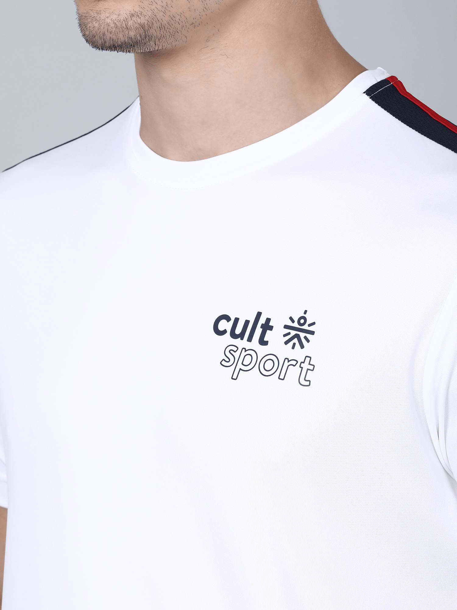 Signature Stripe White Gym Tee